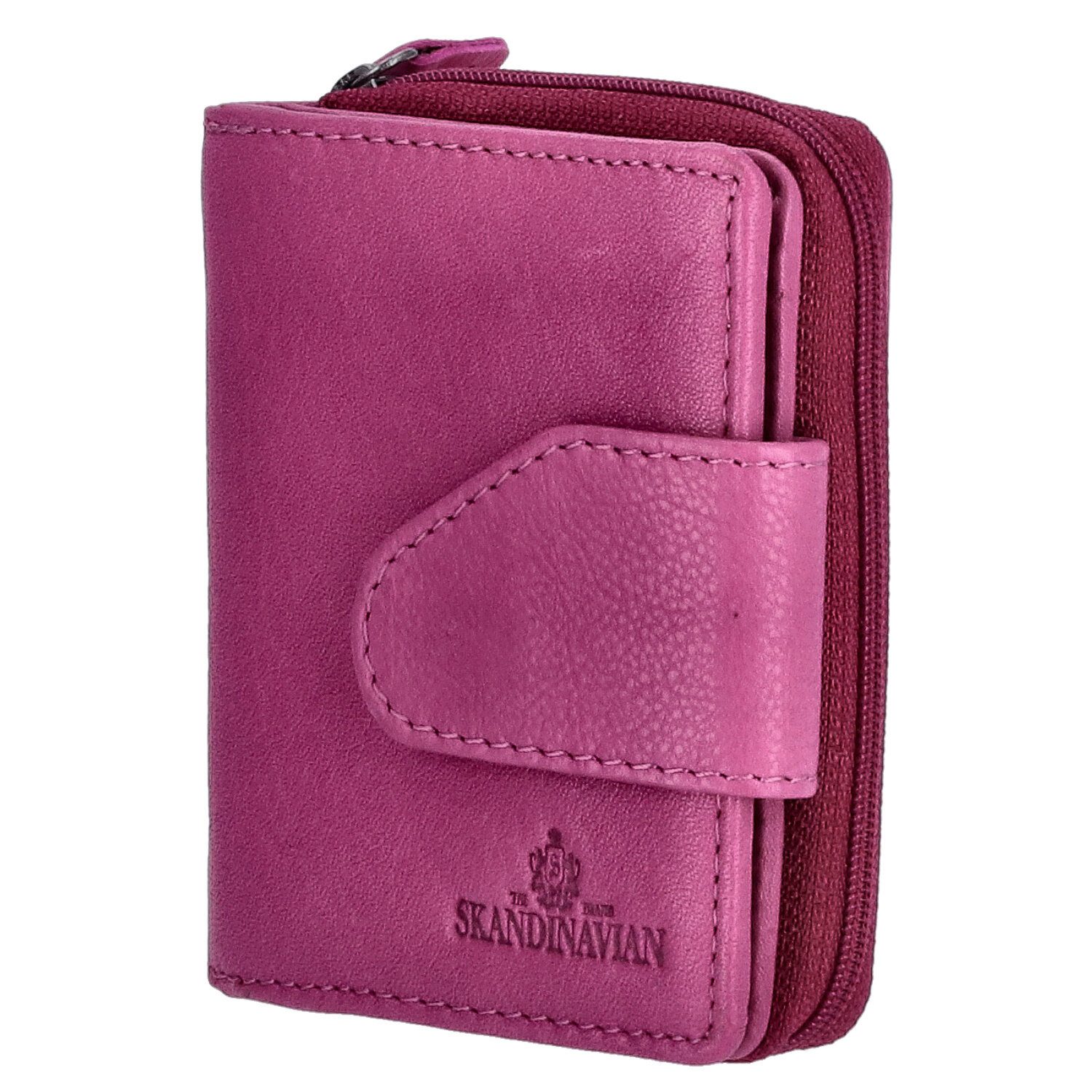 The Skandinavian Brand Geldbörse The Skandinavian Brand Leder Geldbörse Hochformat fuchsia
