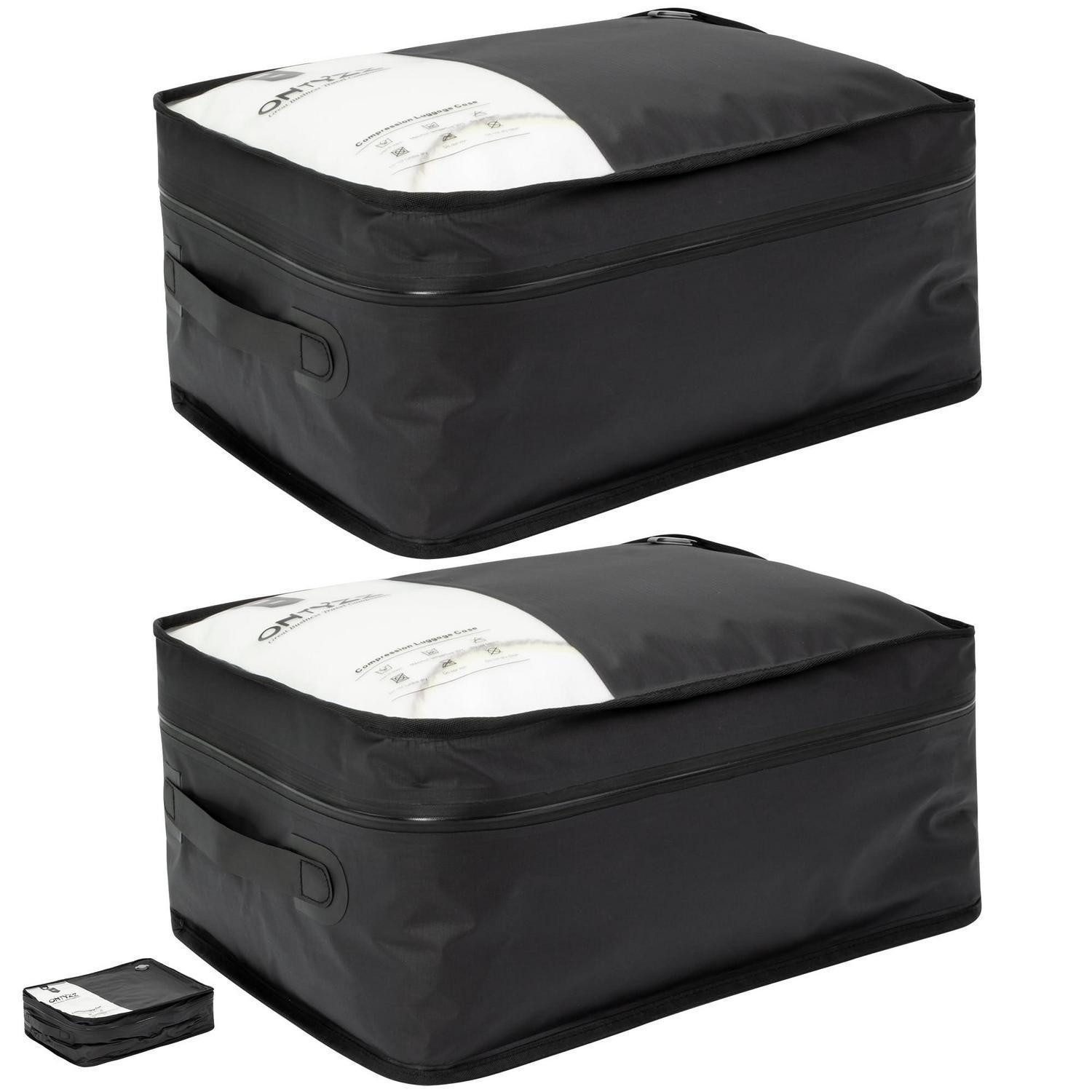 LuxusKollektion Vakuumierbeutel Vakuumbeutel Reise Kompression 2 Stk. 42x32x20cm schwarz