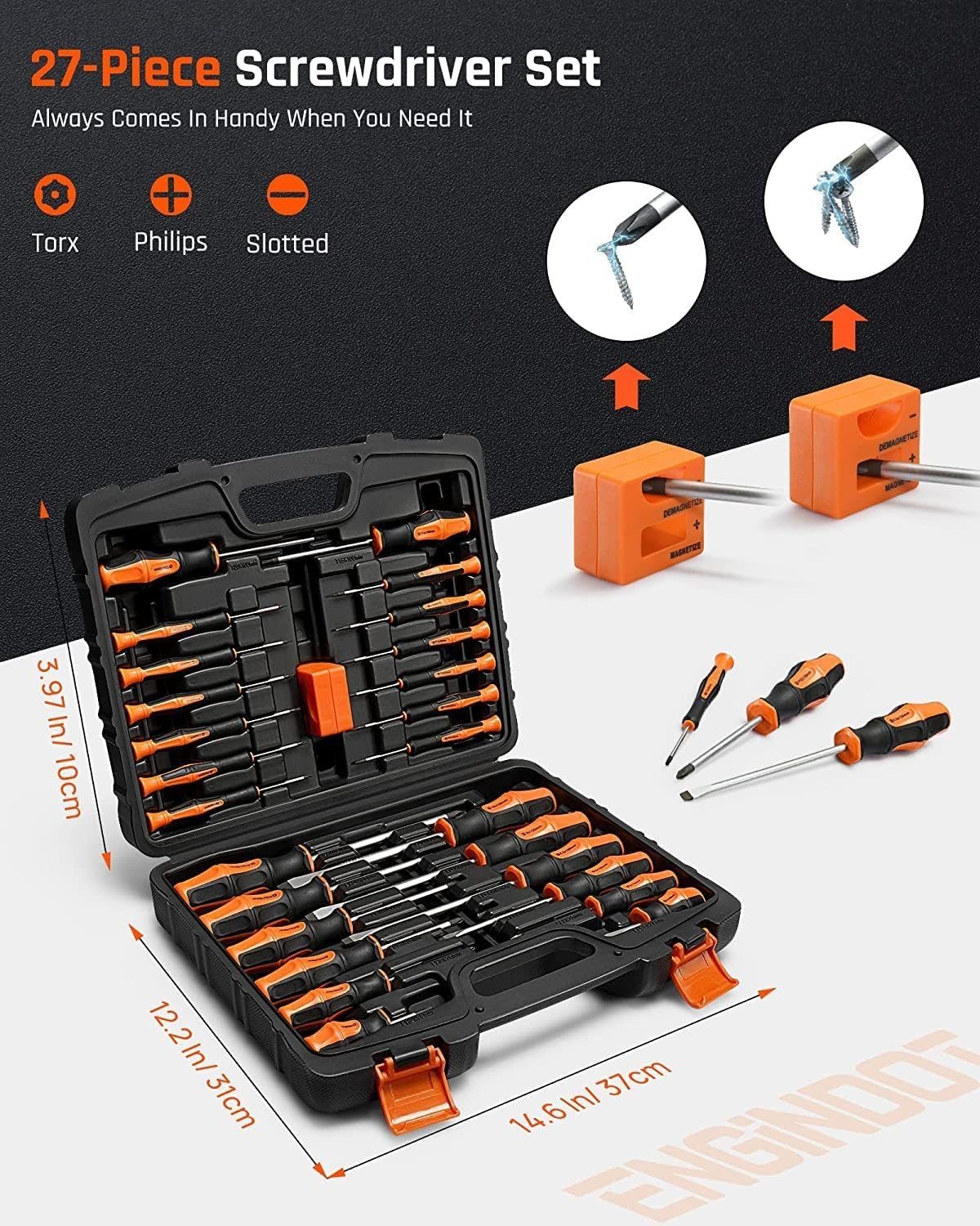 Diyarts Screwdriver Set (26 pieces), Chrome Vanadium Steel, Magnetized