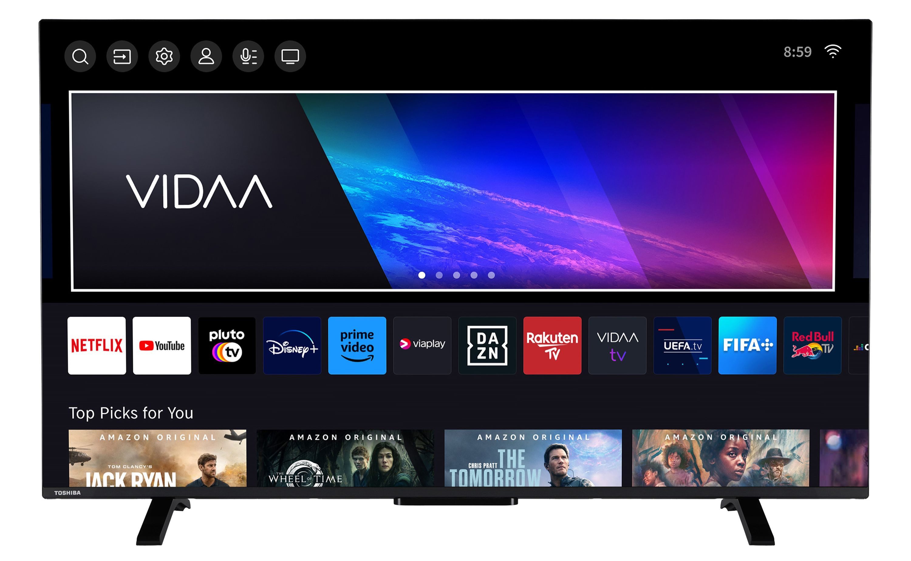 Toshiba 50QV2363DAW QLED-Fernseher (126 cm/50 Zoll, 4K Ultra HD, VIDAA Smart TV, Dolby Vision HDR, Triple-Tuner, VIDAA U6, Dolby Audio, Alexa-fähig)
