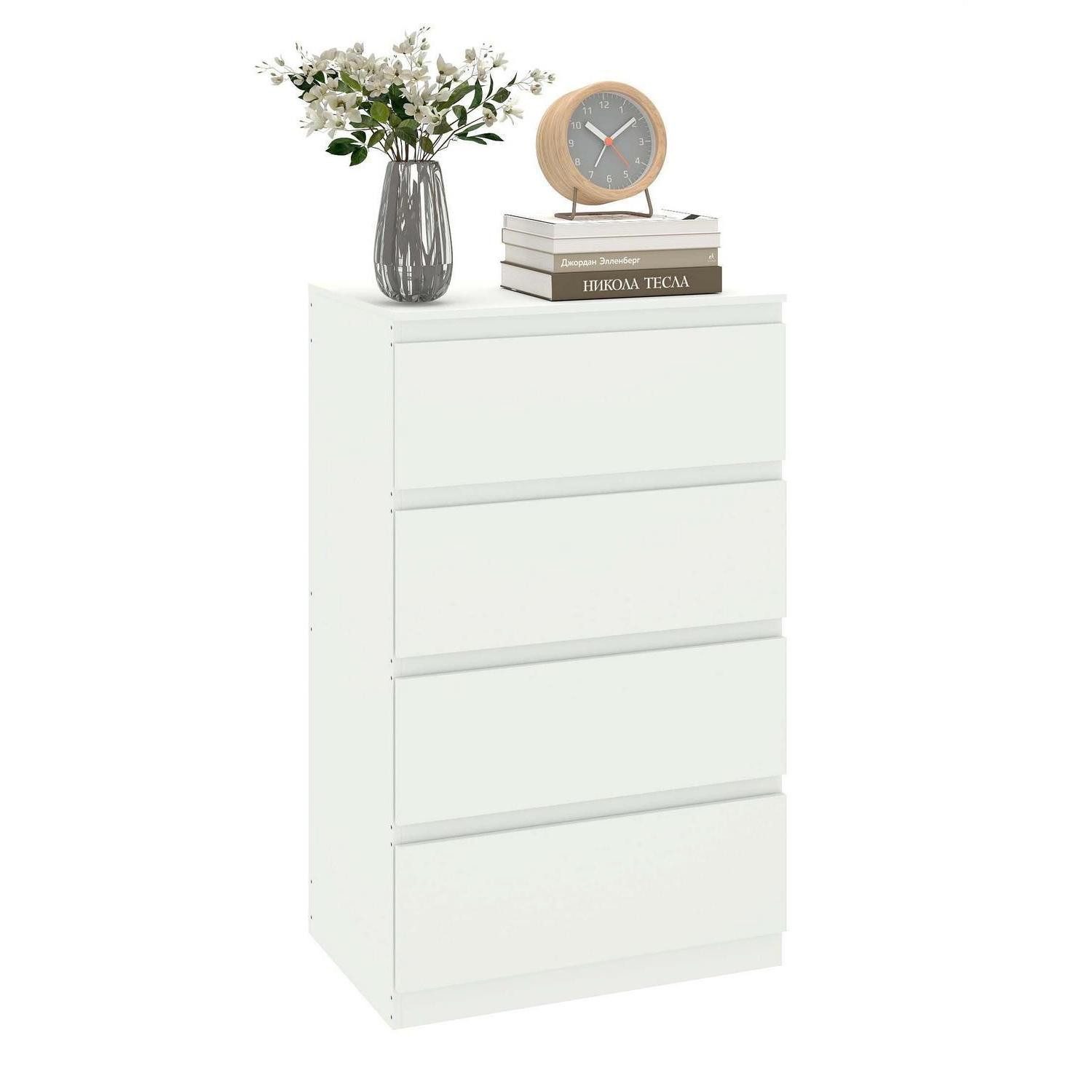 Kommode Kommode Schubladenkommode 60T x 40B x 98H cm (4 Schubladen) Weiß