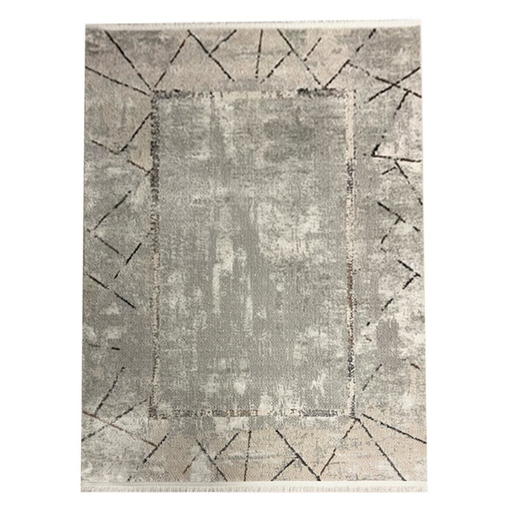 Designteppich Designer Teppich Abstrakte Musterung Modern Grau Grau, Carpetilla, Rechtetig, Höhe: 12 mm, Kurzfloor, Wohnzimmer, KInderzimmer, schlafzimmer