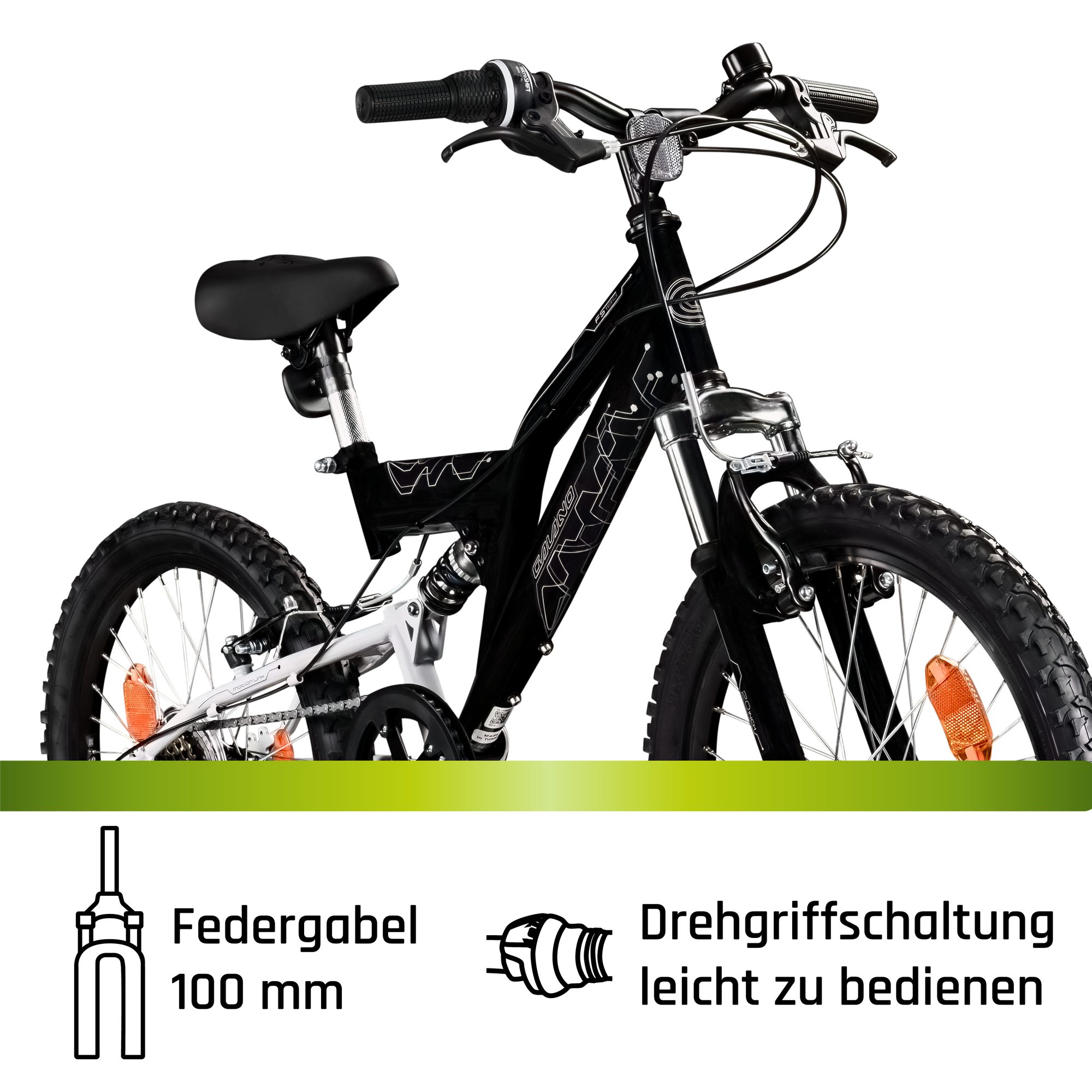 Galano Mountainbike FS180, 6 Gang, Kettenschaltung, 20 Zoll Kinderfahrrad ab 6 Jahre 120-135 cm für Mädchen und Jungen