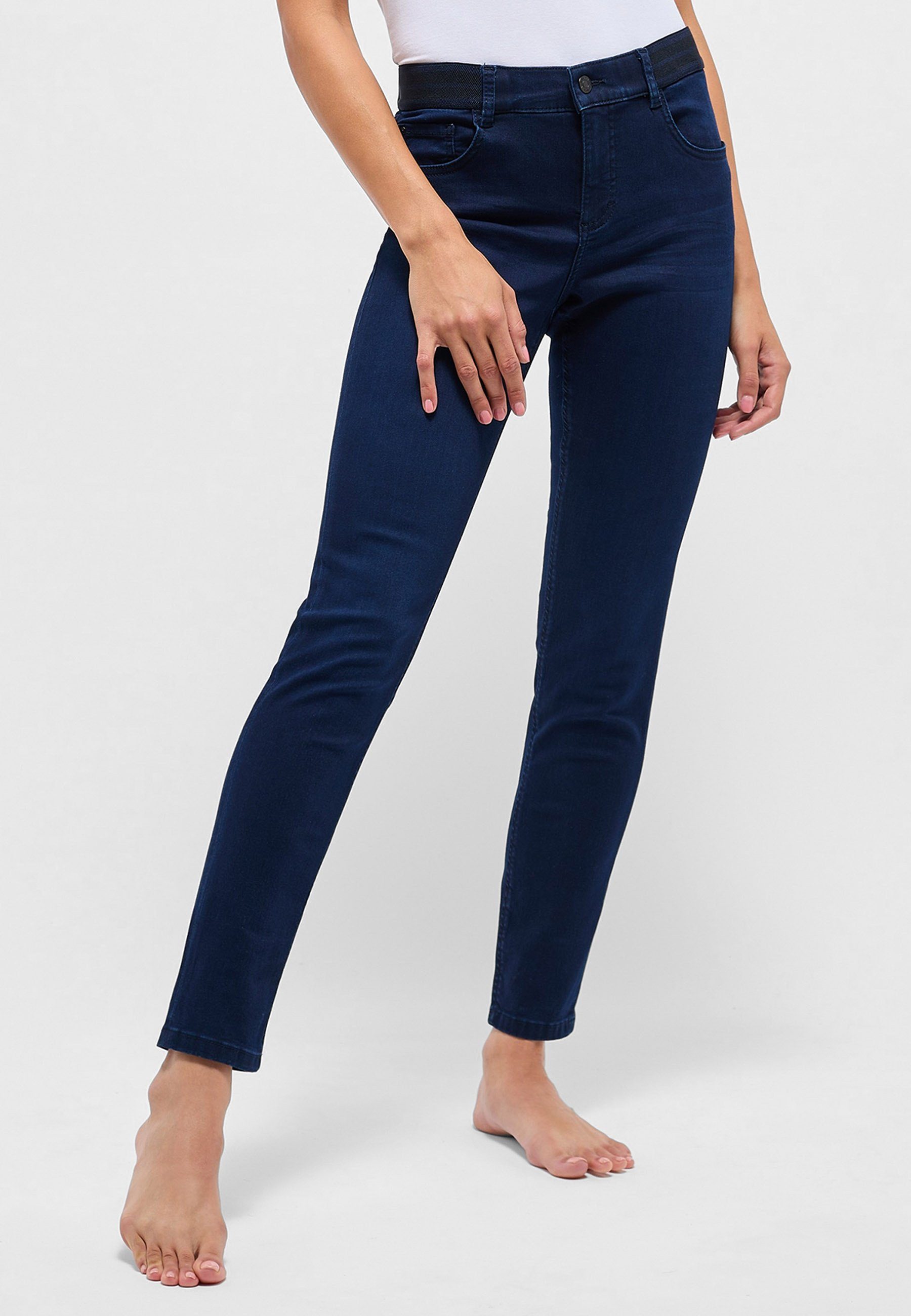 Size Slim-fit-Jeans mit One Stretch-bund Label-Applikationen Jeans Mit indigo ANGELS