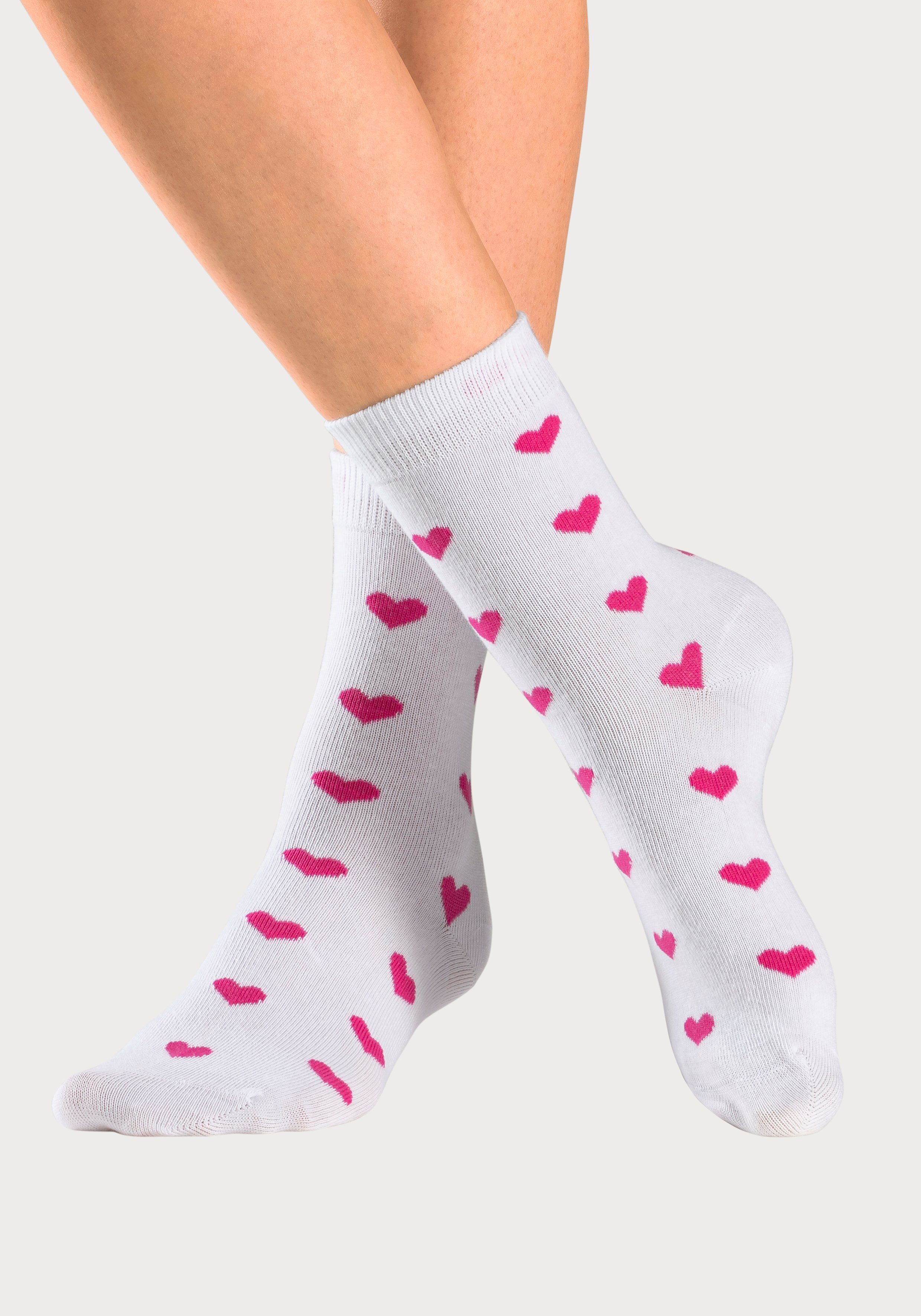 LASCANA Basicsocken (Box, 7-Paar) in Geschenkbox für den Valentinstag