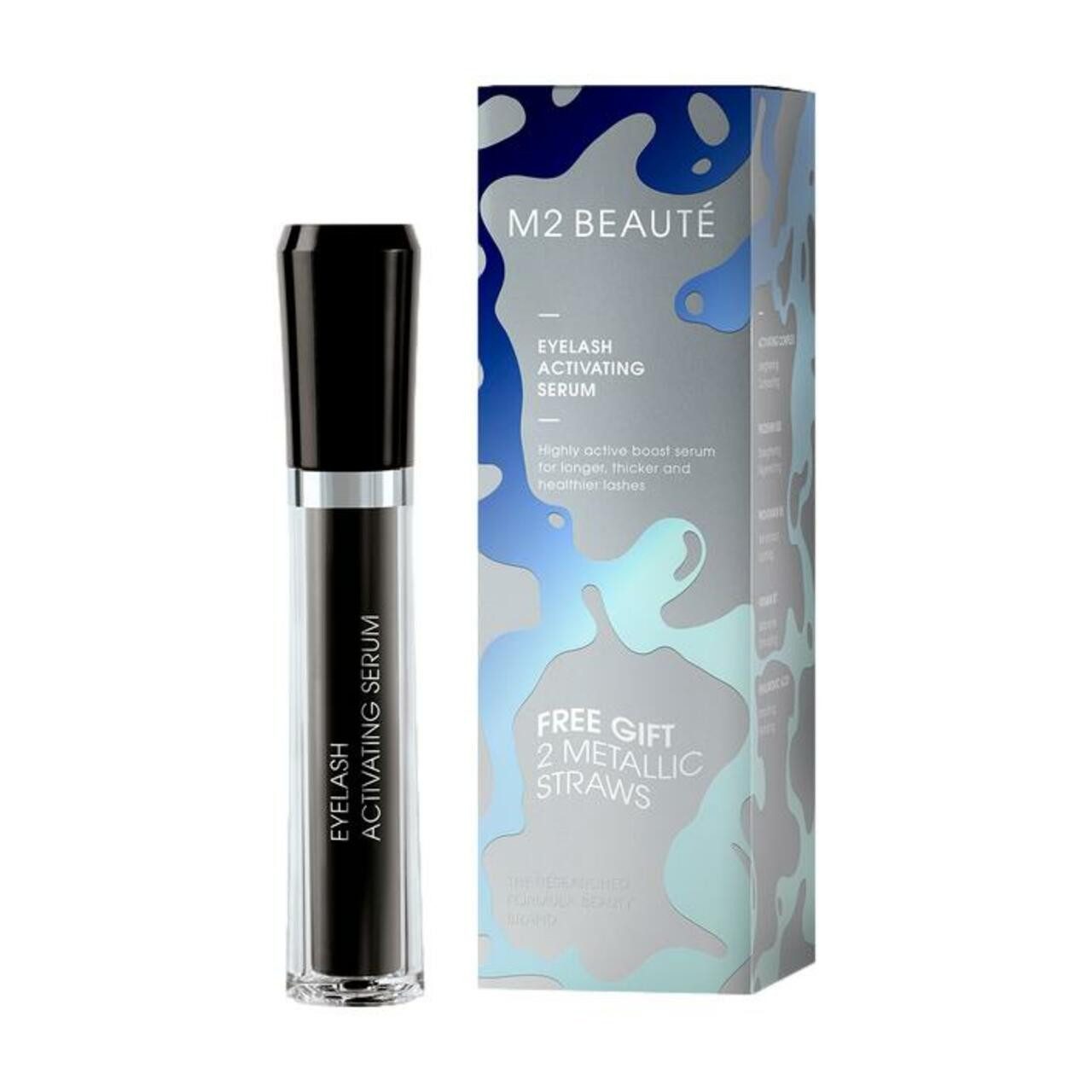 M2 Beauté Wimpernserum Eyelash Activating Serum 4ml Summer Edition + 2 Trinkhalme Gratis, für Alle Hauttypen