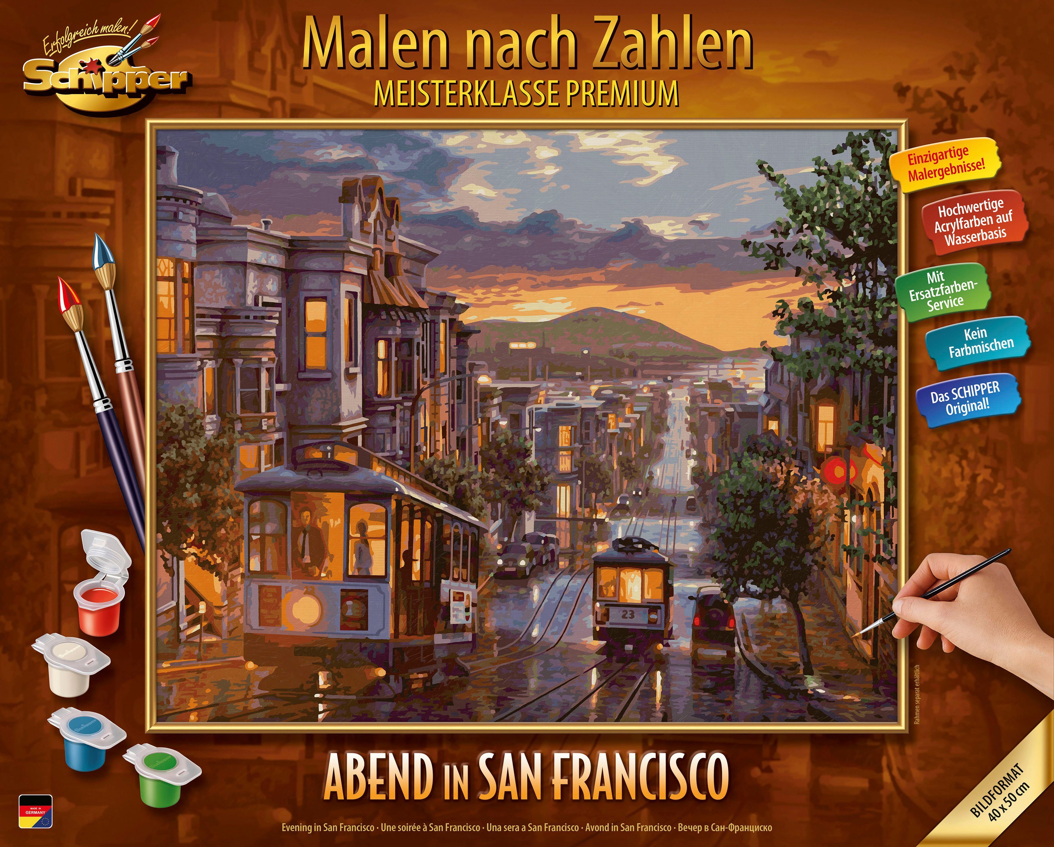 Schipper Malen nach Zahlen Meisterklasse Premium - Abendstimmung in San Francisco, Made in Germany