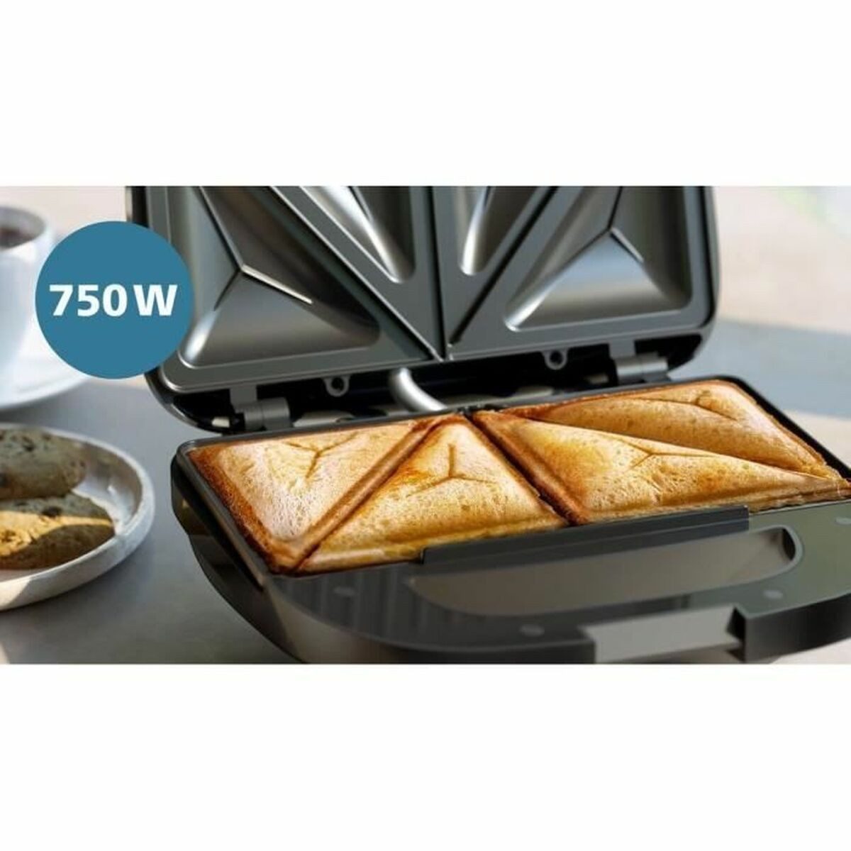 Philips Kontaktgrill Sandwichmaker Philips HD233190 Schwarz 750 W, 750 W