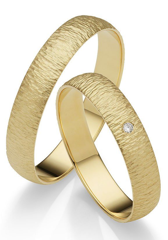 Firetti Trauring Schmuck Geschenk Gold 375 Hochzeit Ehering "LIEBE", Made in Germany, wahlweise mit oder ohne Brillant