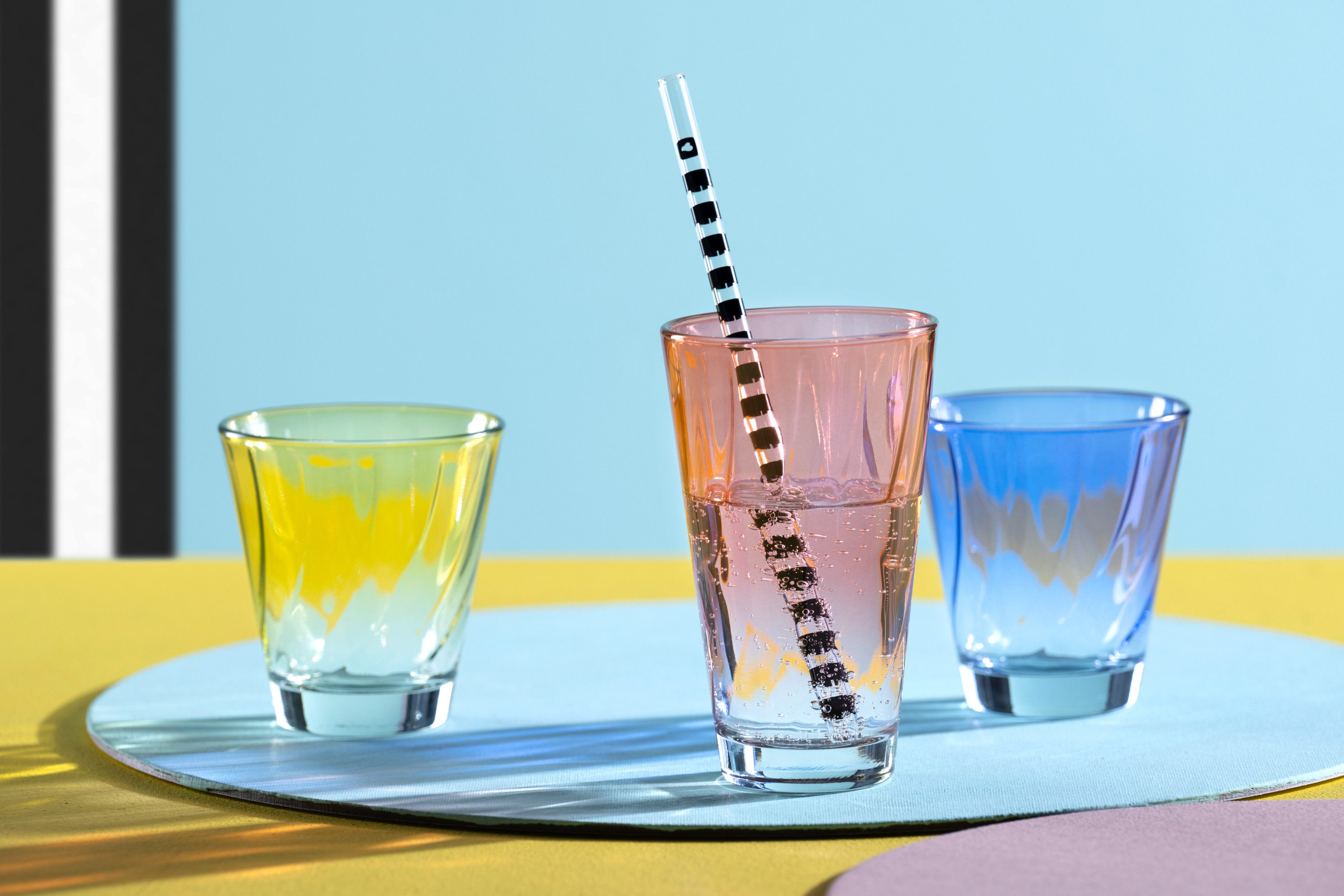 LEONARDO Gläser-Set Trinkglas, TWIST, 300 ml, 4er-Set, 4-tlg., Glas, Longdrinkbecher, spülmaschinengeeignet