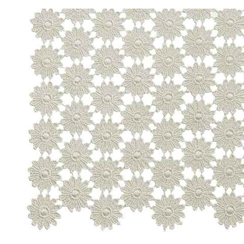 matches21 HOME & HOBBY Tischdecke Tischdecke Vollspitze Retrolook Blumen Motiv weiß 30x30 cm (1-tlg)