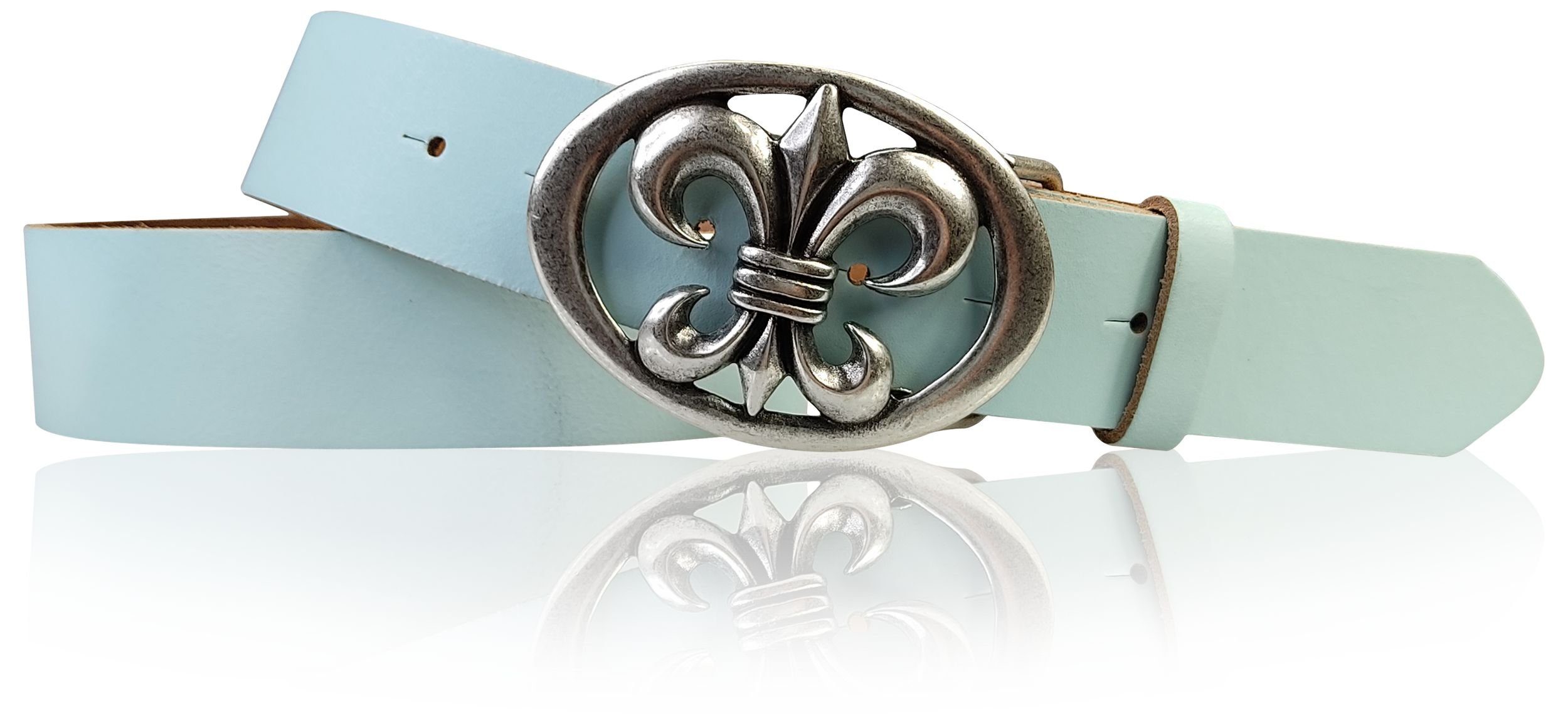 FRONHOFER Lilien Gürtelschnalle Altsilber - Für 4cm Gürtelriemen Damen