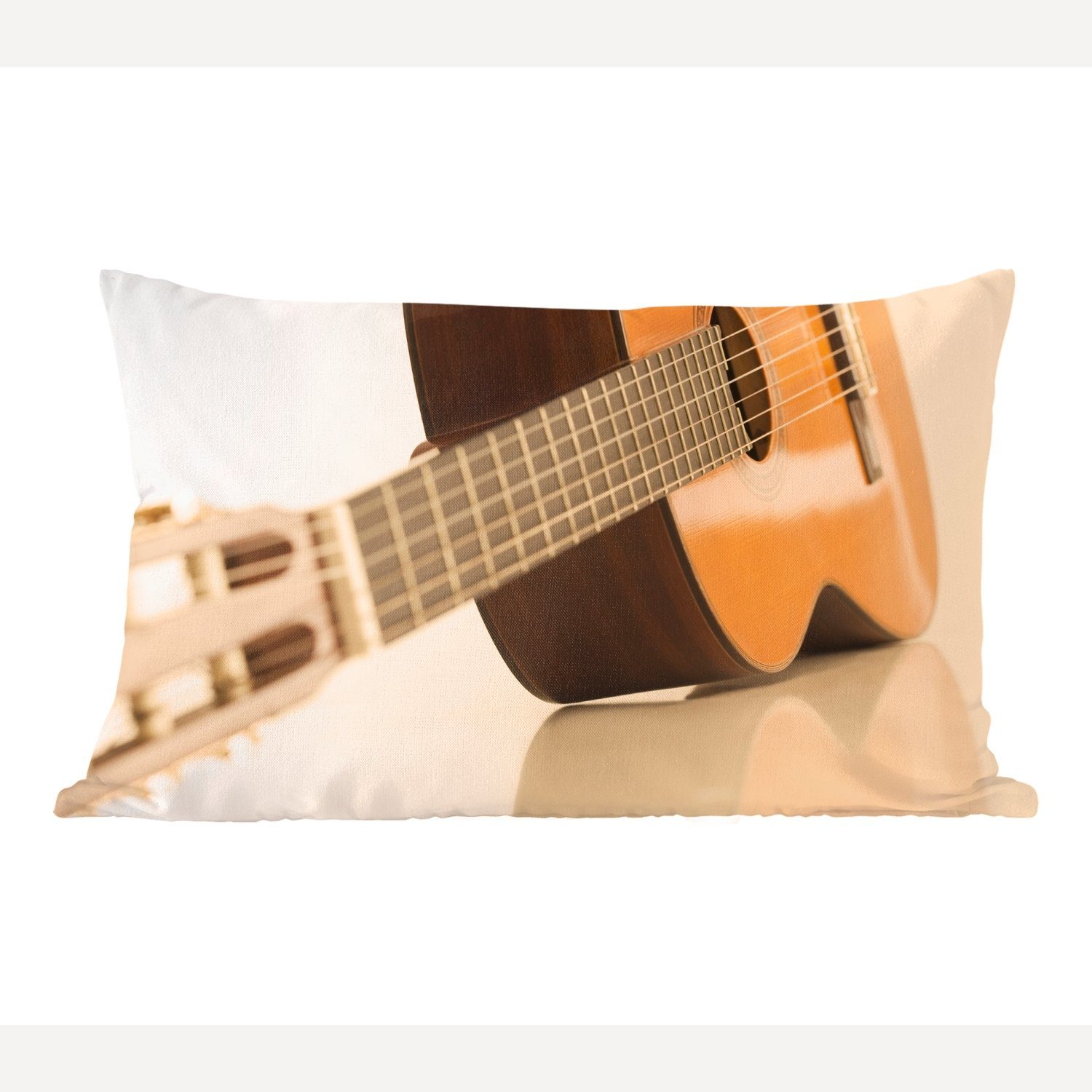 MuchoWow Dekokissen Eine auf der Seite liegende akustische Gitarre, Wohzimmer Dekoration, Zierkissen, Dekokissen mit Füllung, Schlafzimmer