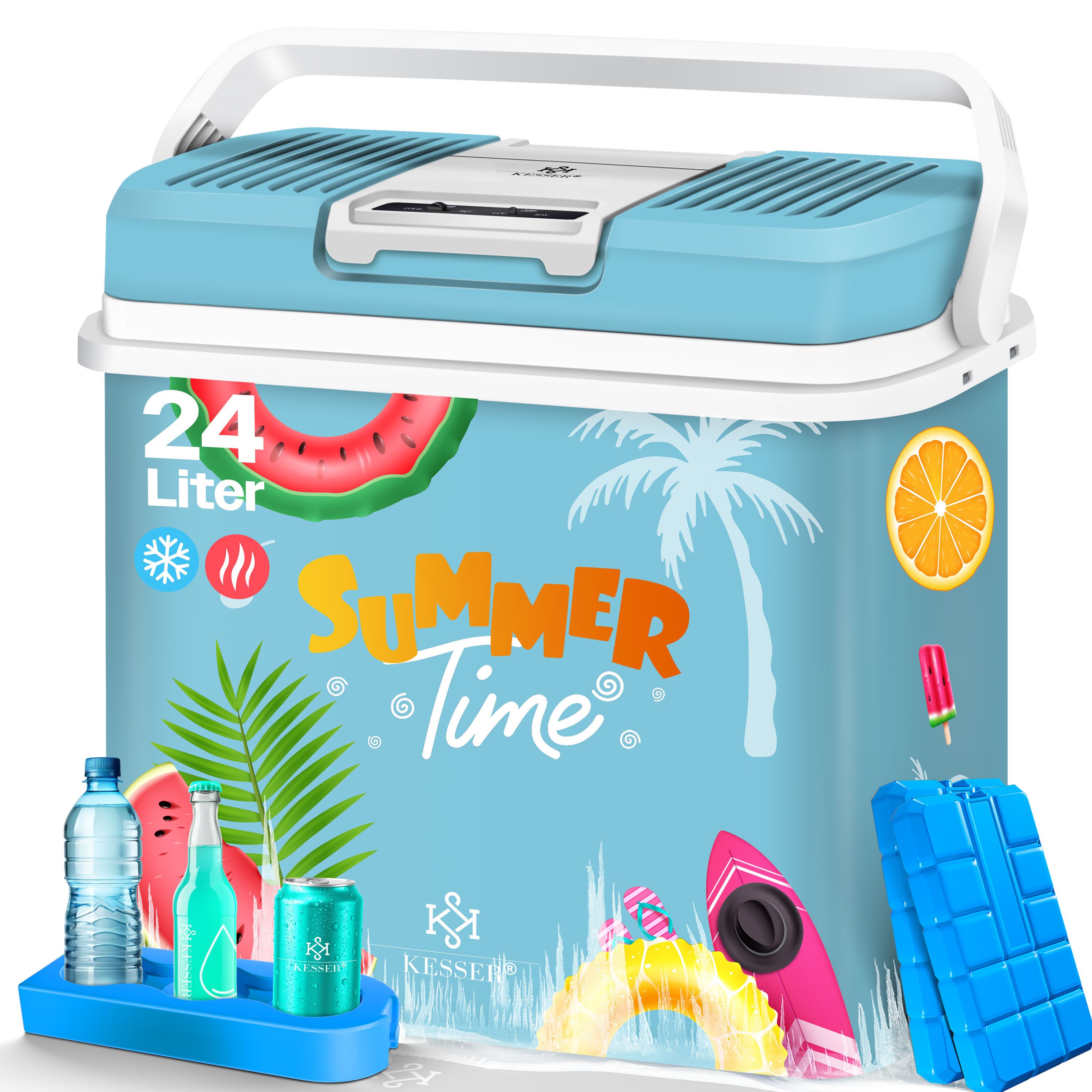 KESSER Kühlbox, 24 l, 24 Liter Kühlbox KÜHLT und WÄRMT Thermo-Elektrische Kühlbox