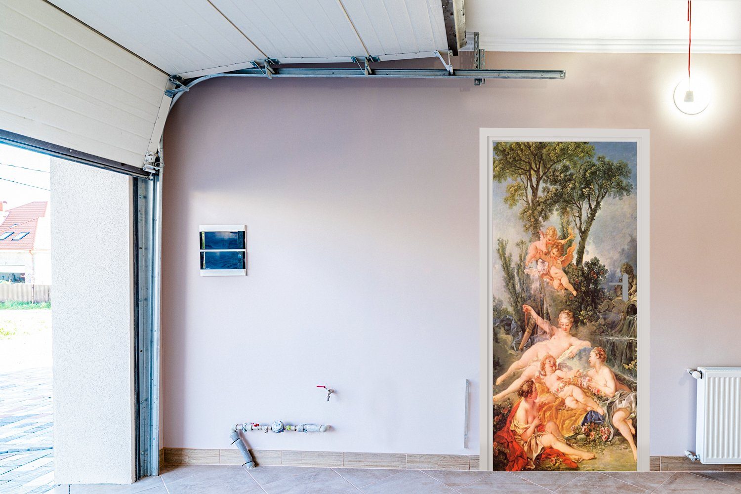 MuchoWow Türtapete Amor gefangen - bedruckt, Fototapete Boucher, von (1 für Matt, Francois Gemälde Tür, 75x205 cm St), Türaufkleber