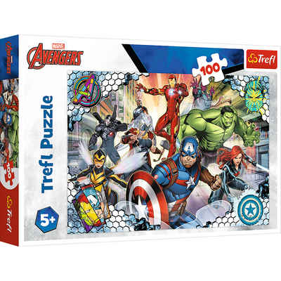 Trefl Puzzle 16454 Marvel Avengers berühmte Rächer Puzzle, 100 Puzzleteile, Made in Europe