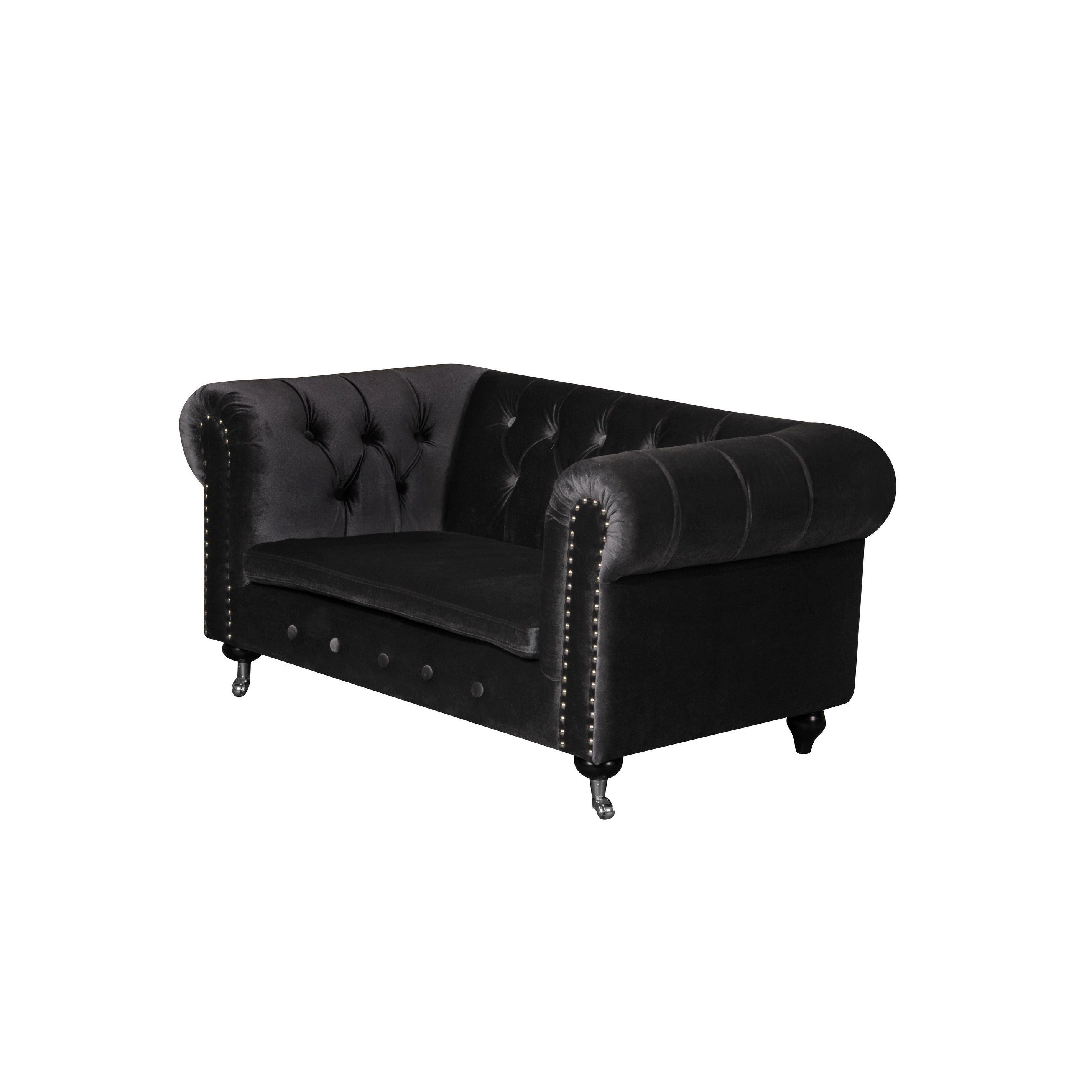 Xlmoebel Chesterfield-Sessel Luxuriöses Barock-Rokoko Sofa mit Textil- und Lederbezug (1-St., Chesterfield 2 Sitzer), Hergestellt in Europa