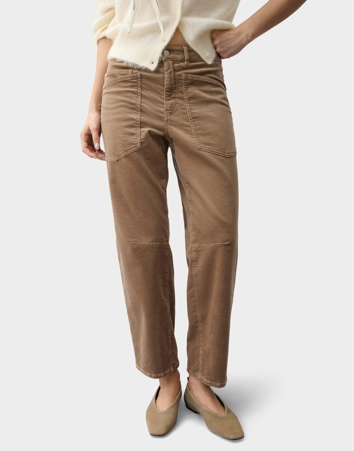 OPUS PANTS Relax-fit-Jeans Melly breeze aus weichem Feincord Ovale Beinform mit samtigem Feincord und Cargotaschen