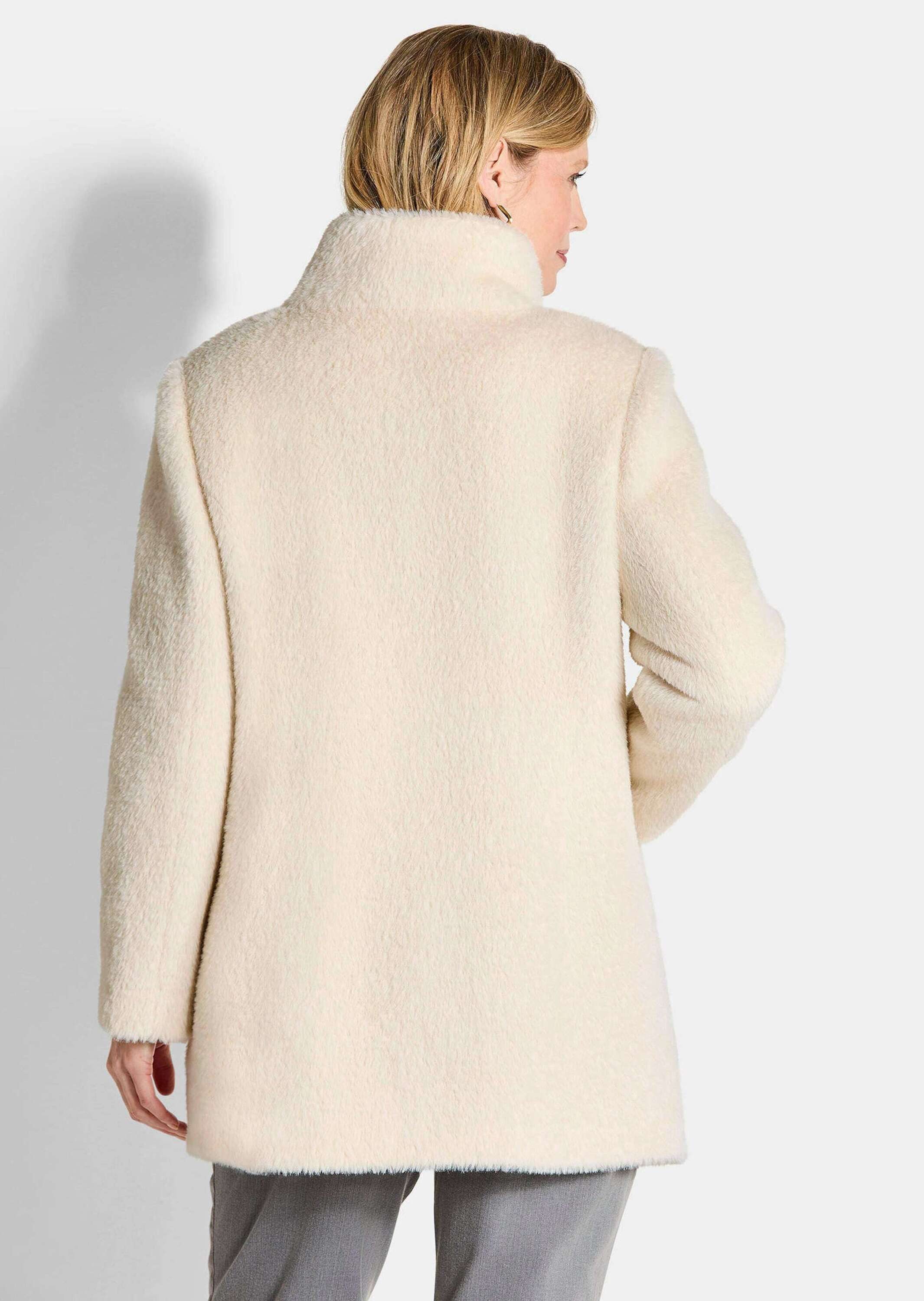 GOLDNER Outdoorjacke Longjacke mit Stehkragen Wintermantel mit verdeckter Knopfleiste, Taschen und Langarm