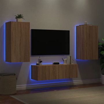 vidaXL TV-Schrank 3-tlg. TV-Wohnwand mit LED-Leuchten Sonoma-Eiche (1-St)