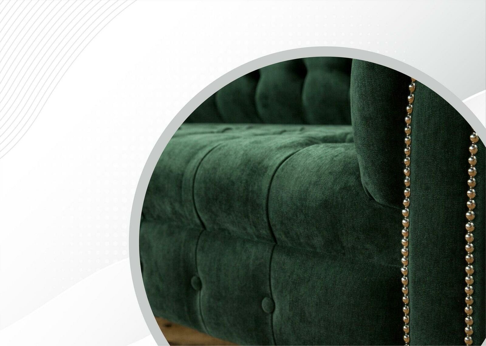 JVmoebel Chesterfield-Sofa, Chesterfield Grün Polster Couchen Dreisitzer Sofas Sofa Couch Design