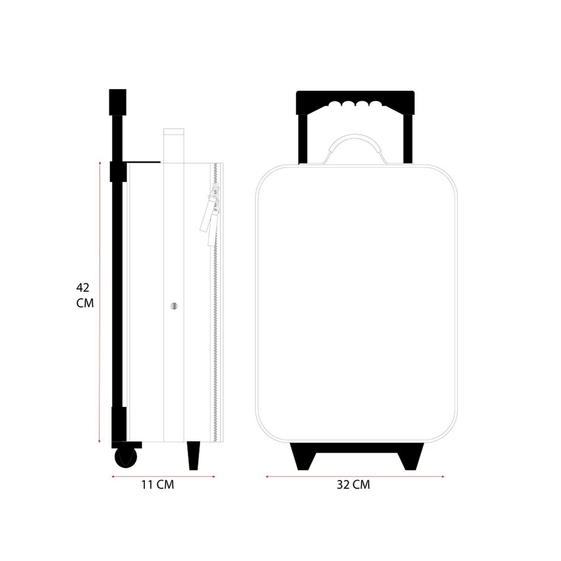 Disney Weichgepäck-Trolley Disney Stitch 2 tlg. Set Trolley Reisekoffer Trinkflasche 850 ml, 2 Rollen