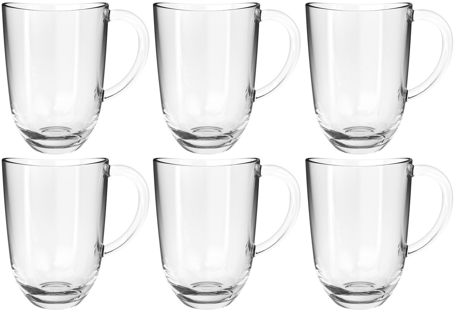 LEONARDO Latte-Macchiato-Tasse NAPOLI, 6-tlg., Glas, 380 ml, 6-teilig