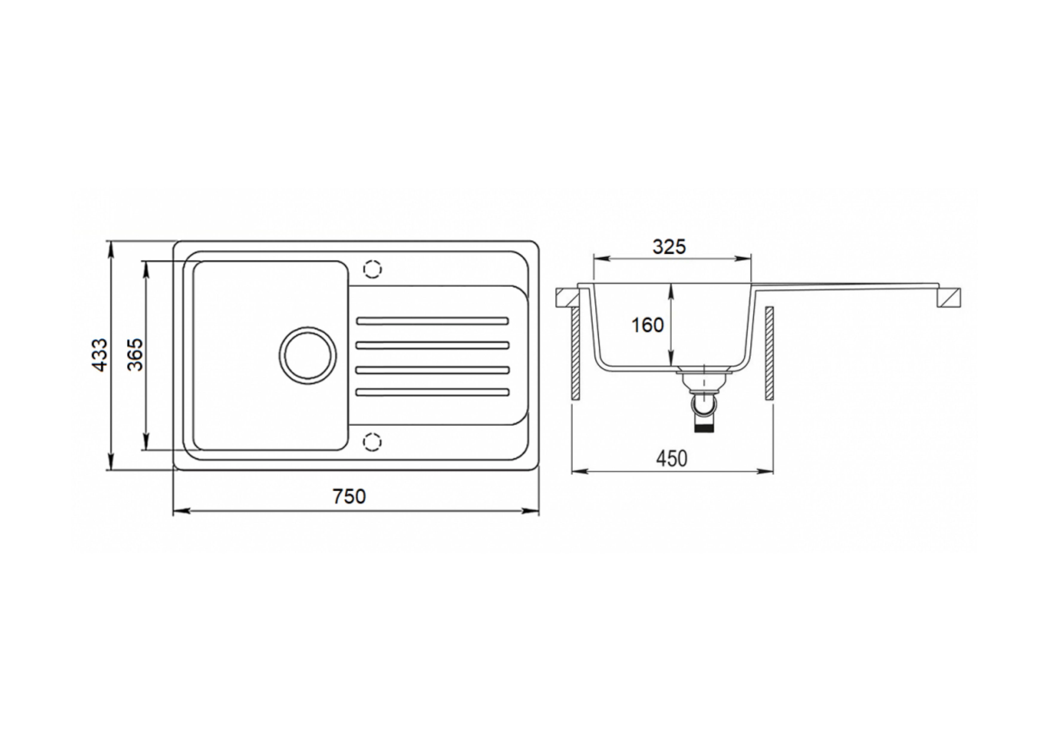 Faizee Möbel Granitspüle Granitspüle Küchenspüle mit Siphon und Armatur verschiedene Modelle, Eckig