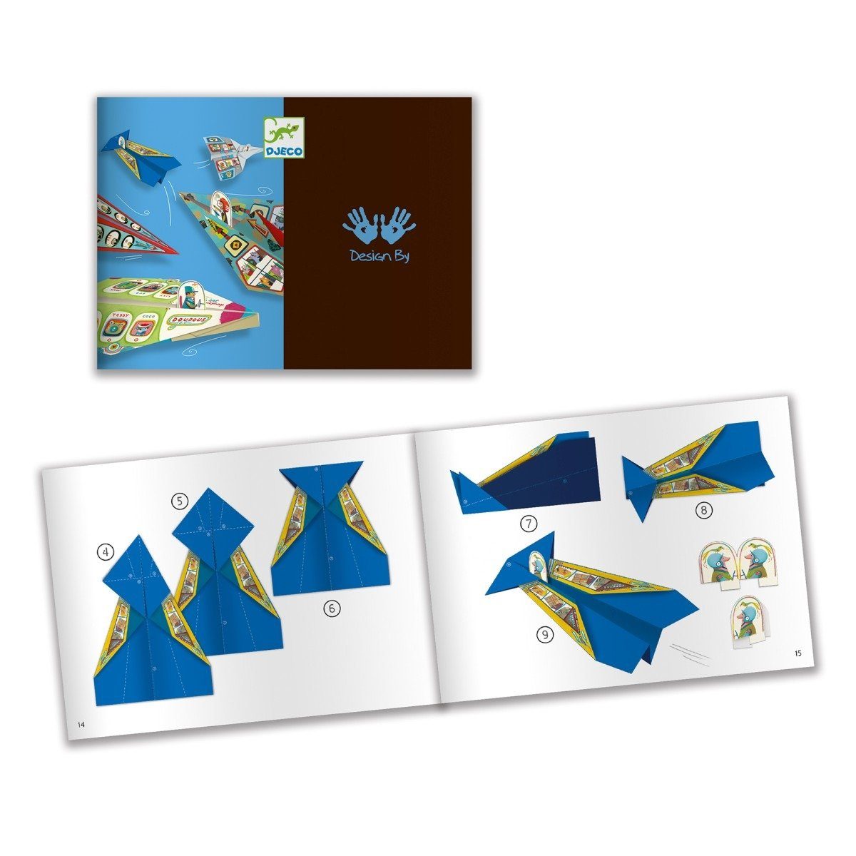 Flugzeuge bunte 20 DJECO Papierflieger Papier Kreativset Origami Fliegervorlagen