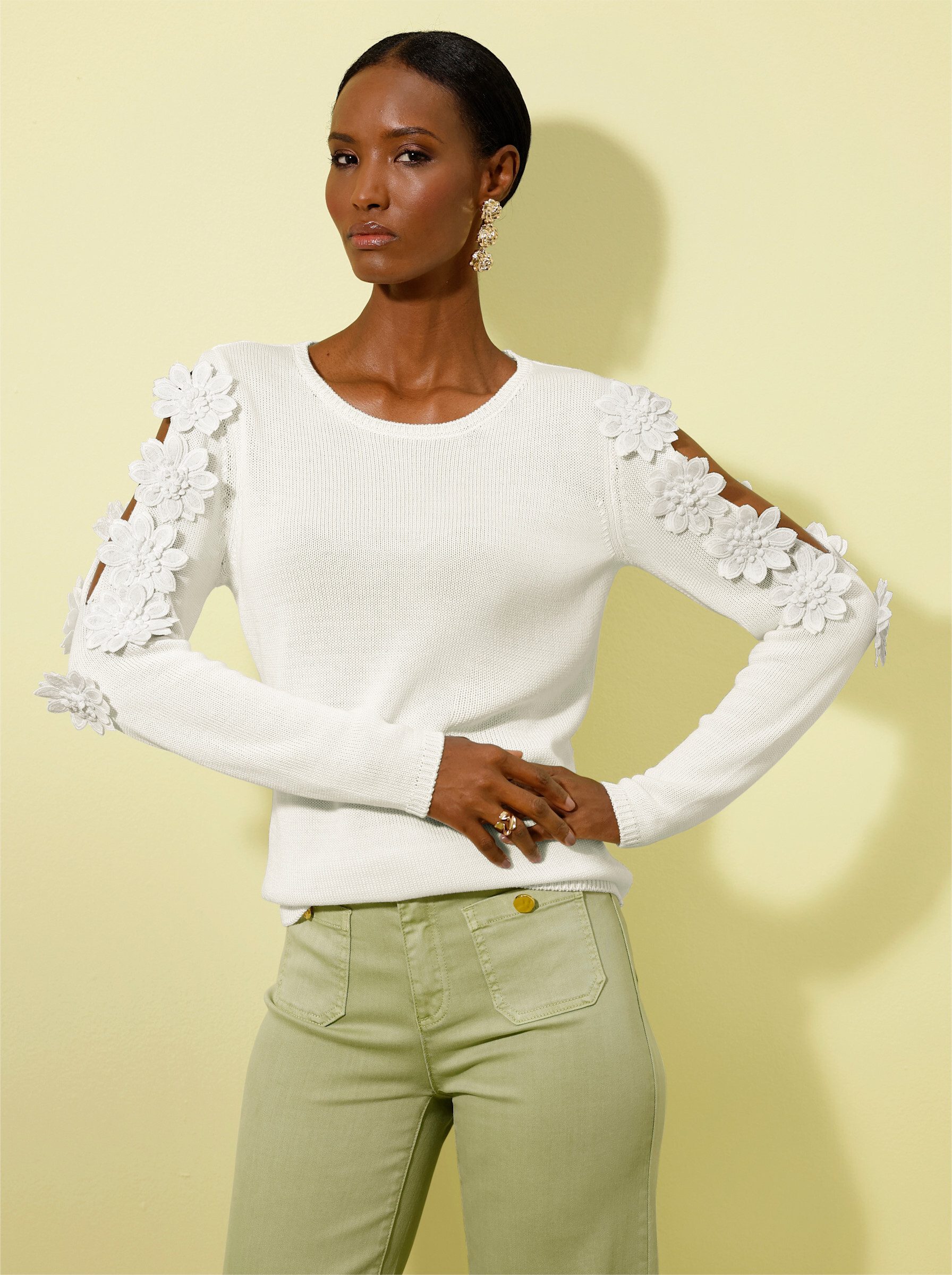 creation L Strickpullover Lyocell-Mix-Pullover Langarm Jersey