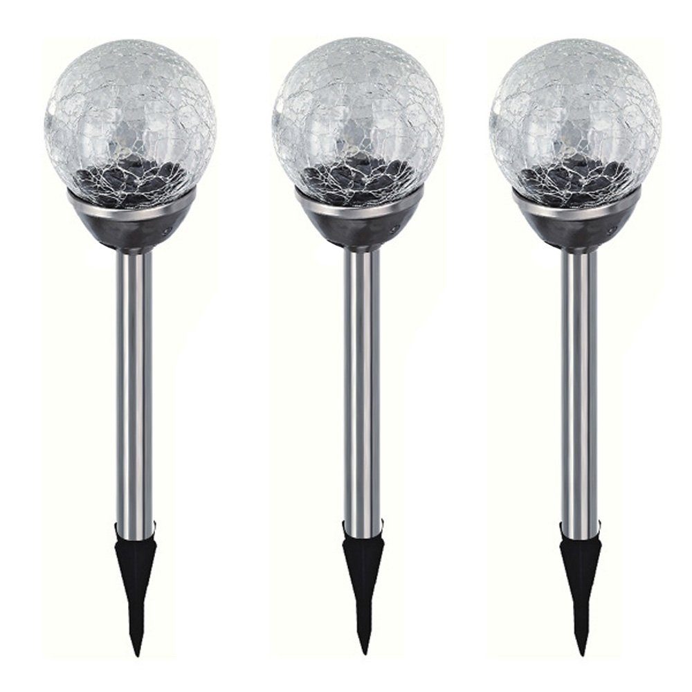 EAXUS LED Solarleuchte 3er Set Solar Gartenleuchte Kugel Leuchte mit Crackl günstig online kaufen