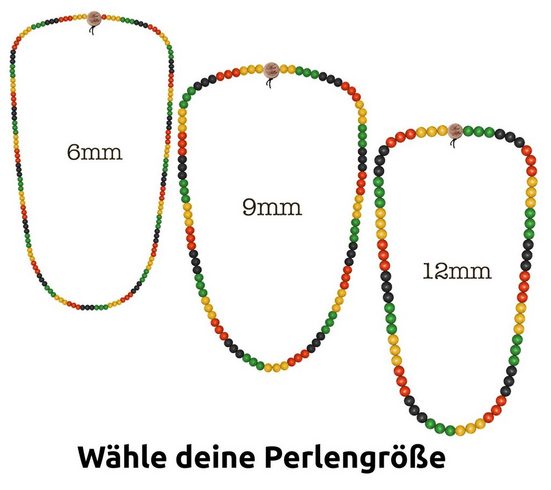 WOOD FELLAS Halsband »WOOD FELLAS Holz-Kette schöner Mode-Schmuck Deluxe Pearl Necklace Hals-Schmuck Bunt«