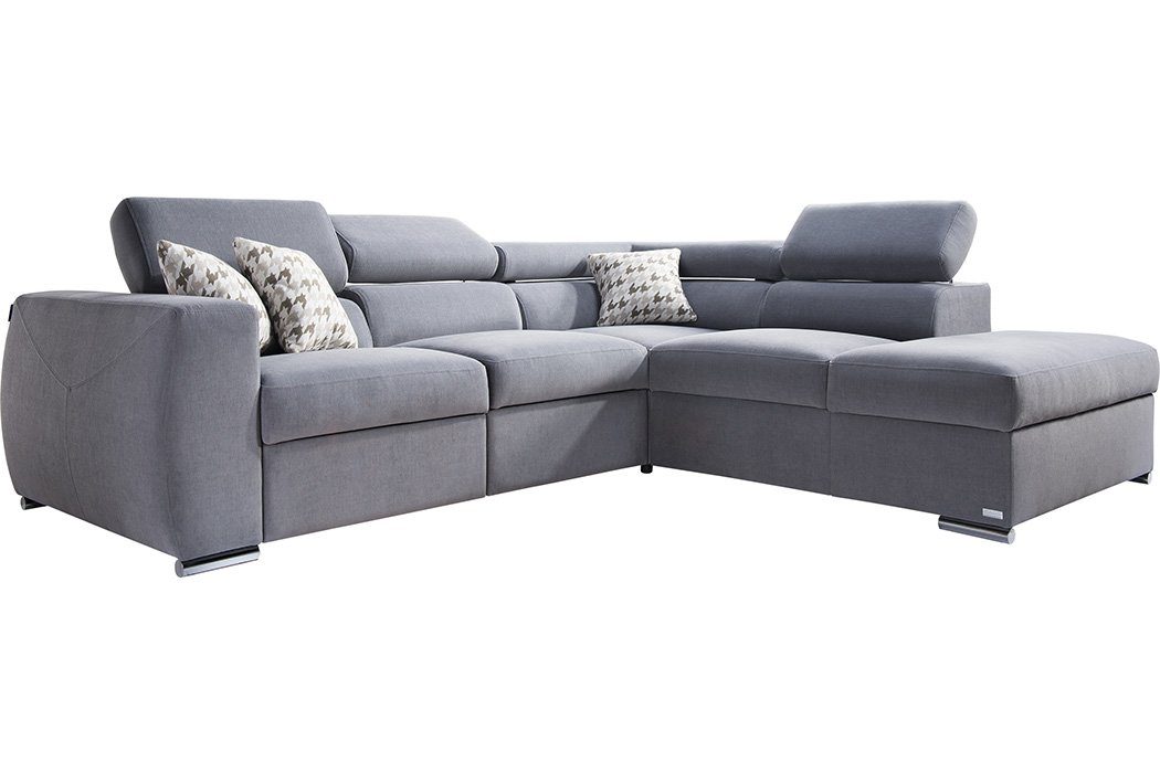 Design Textil Couch Ecksofa Stoff Europe Modern, JVmoebel Polster Eck Ecksofa Made in Graues L-Form