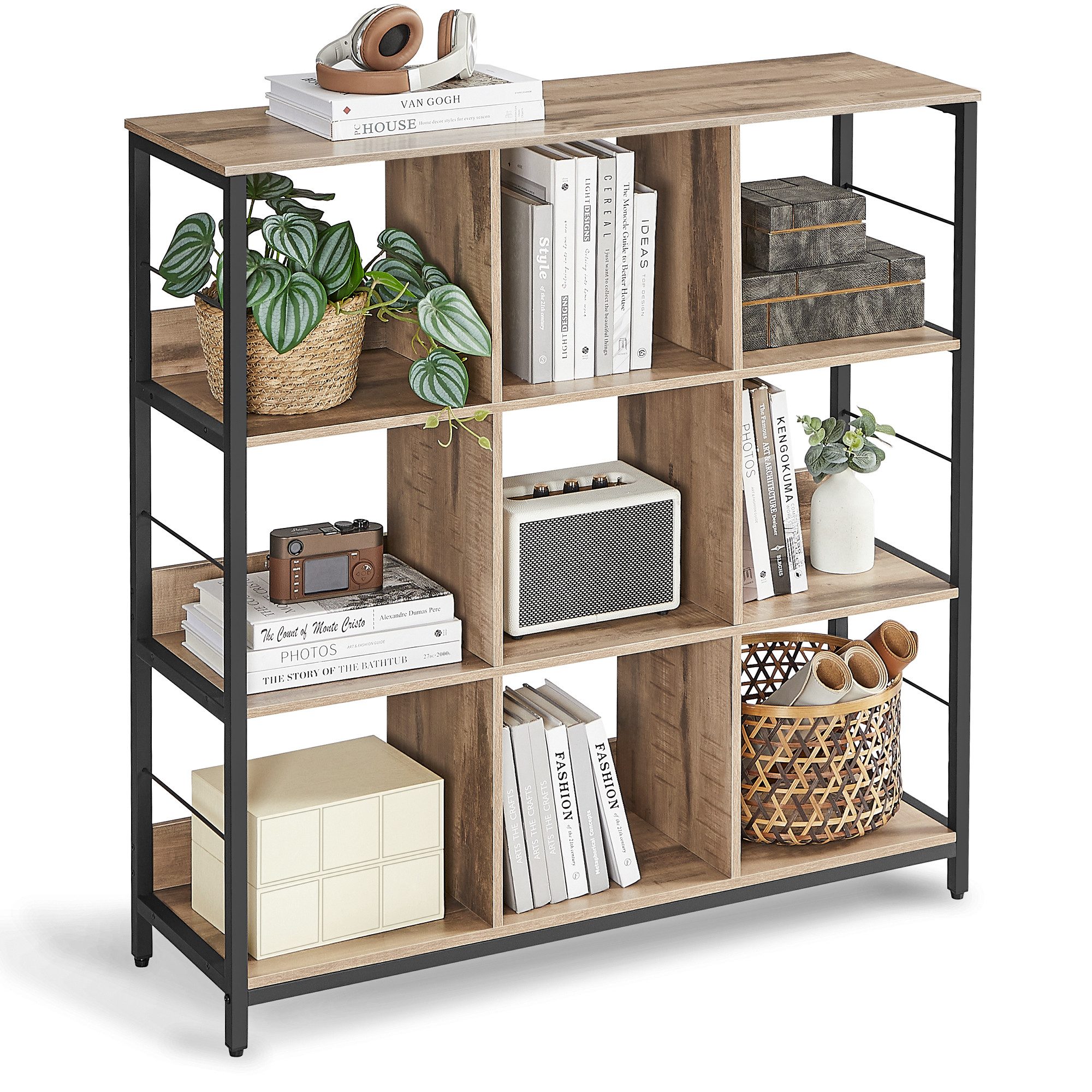 VASAGLE Bücherregal Aufbewahrungsregal, Standregal mit 6/8/9 Fächern günstig online kaufen
