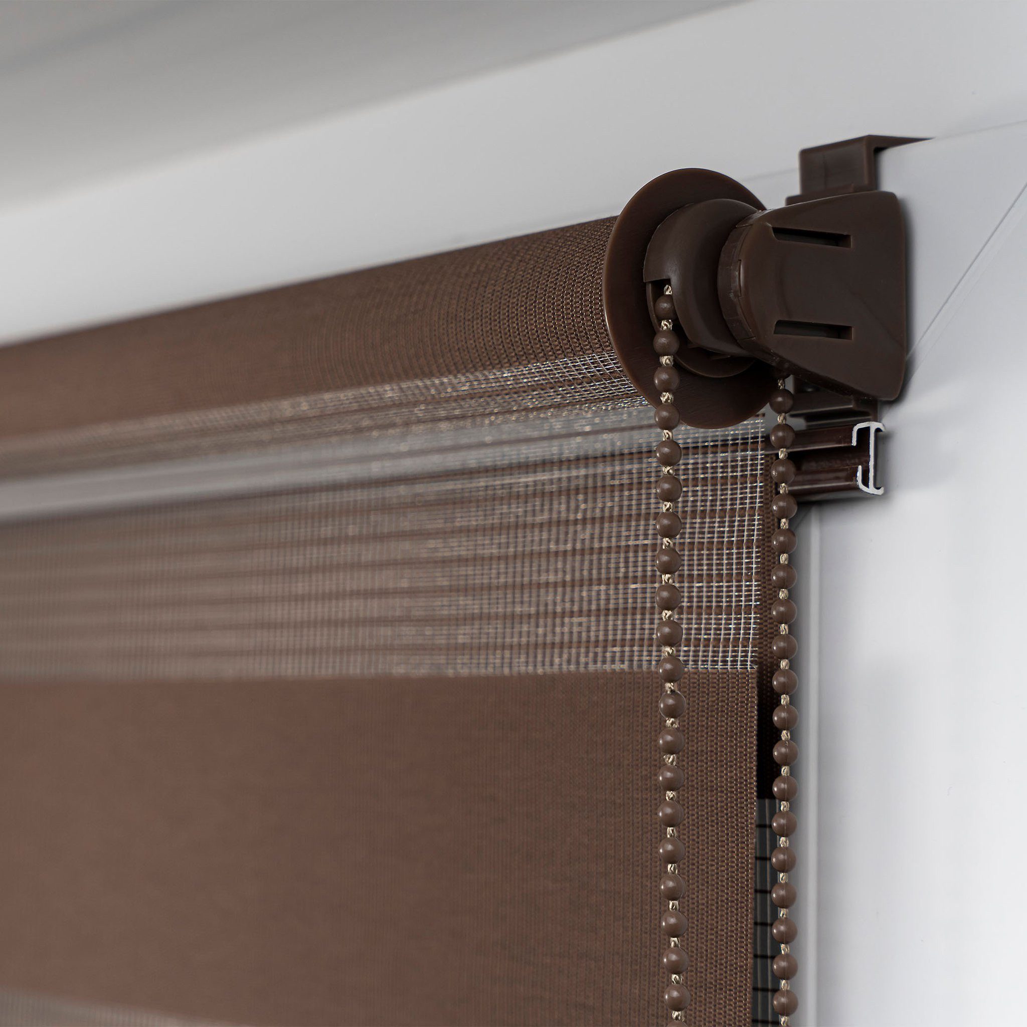 Doppelrollo Klemmfix Doppelrollo / Duo Rollo, 50 x 150 cm, dunkelbraun, Victoria M., blickdicht, ohne Bohren, freihängend, Klemmfix – Bild 3 von 5