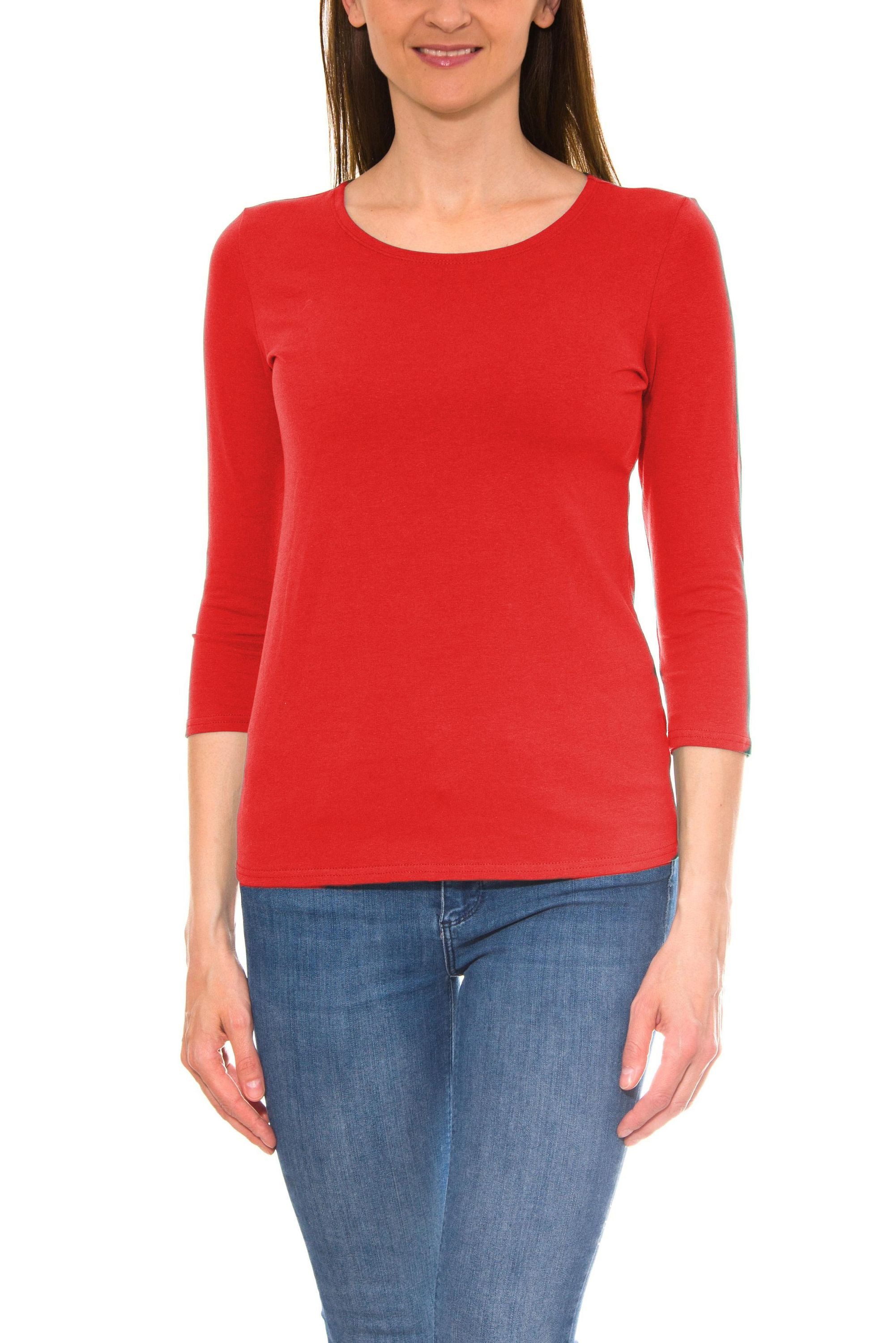 Alkato Longshirt Alkato Damen Shirt 3/4 Arm mit Rundhals
