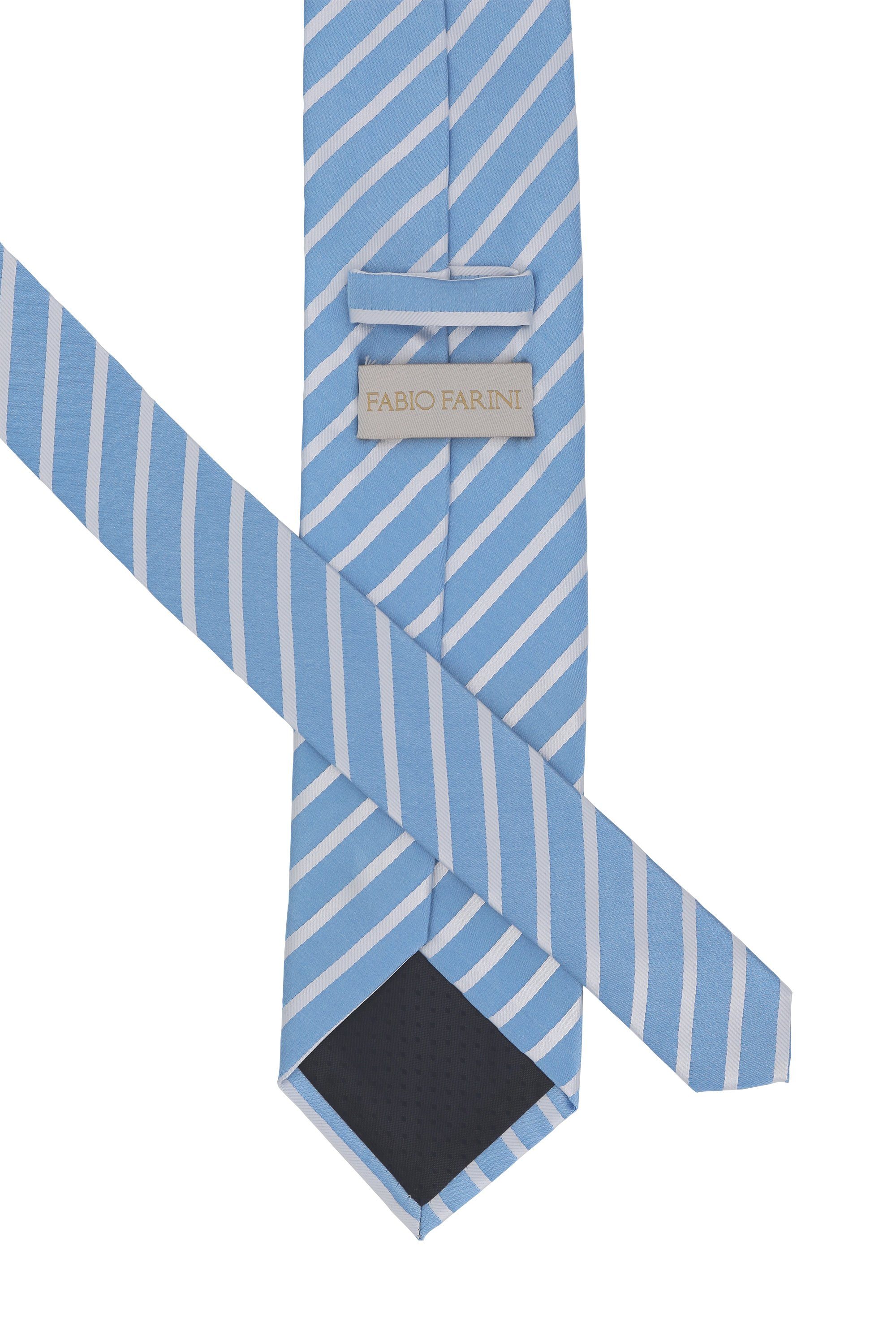 Blue/Eastern (8cm), Blau Herren - Farini Blaue Fabio Box, in Krawatte verschiedene Sky 8cm Weiß Schlips Krawatte Swedish Breit - Streifen Männer Gestreift) Blautöne (ohne