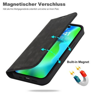 Numerva Handytasche Magsafe Handytasche für Apple iPhone 13 Pro Max, Schutzhüllle Klapphülle mit Magsafering Kartenfächer und Standfunktion