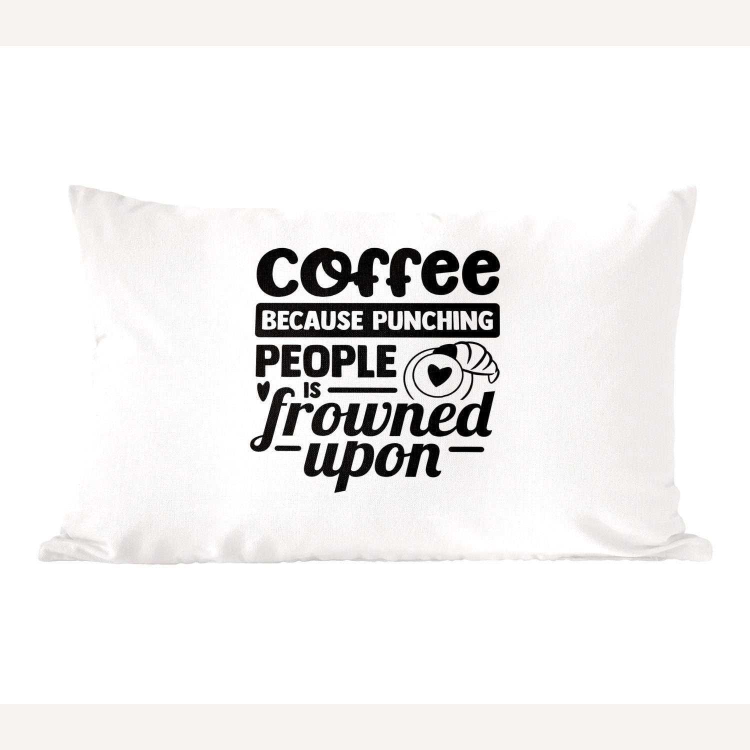 MuchoWow Dekokissen Kaffee - Zitat - Cappuccino, Wohzimmer Dekoration, Zierkissen, Dekokissen mit Füllung, Schlafzimmer