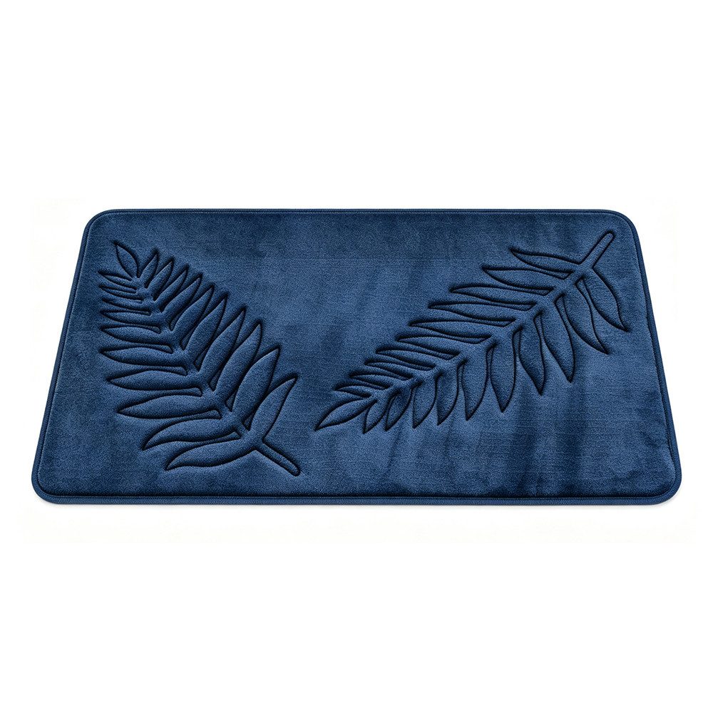 Diwzbyn Badematte Badematte aus Memory-Schaum, rutschfest, saugstark,Blättermotiv, Höhe 40 mm