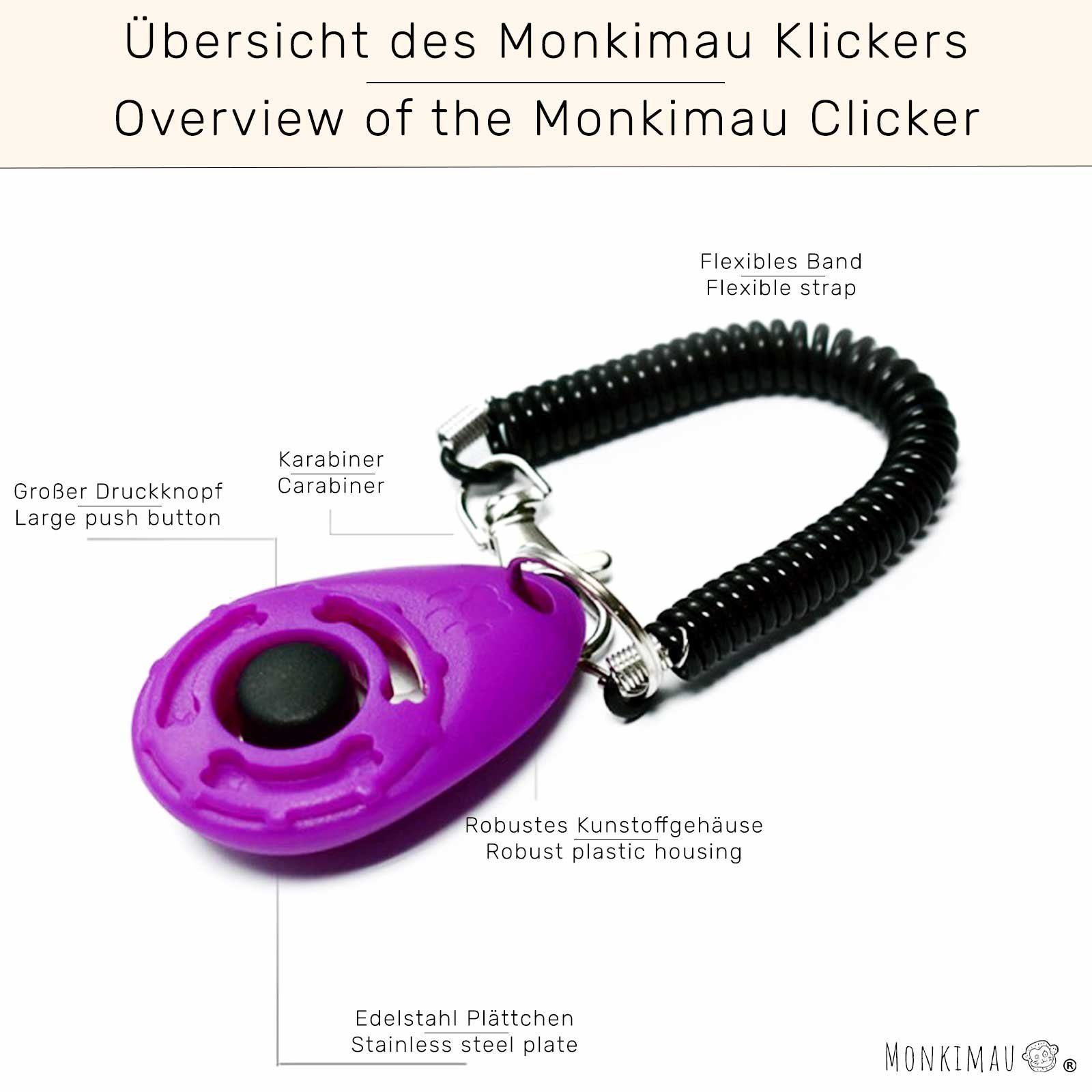 Monkimau Tier-Clicker Klicker Hund Katze Training für Hunde und Katzen Hundetraining, Kunststoff, Packung