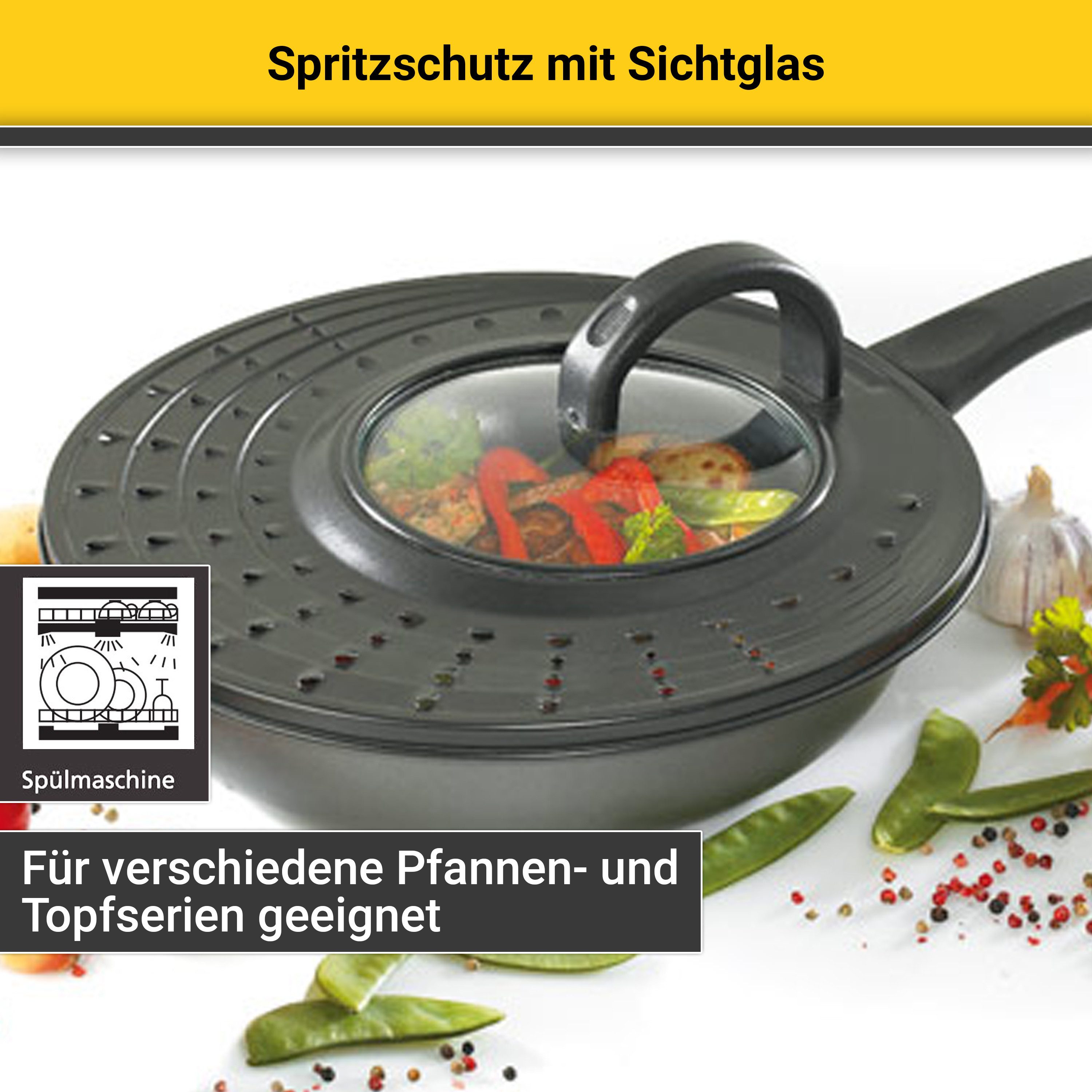 Krüger Spritzschutzdeckel Tokio, mit Glaseinsatz