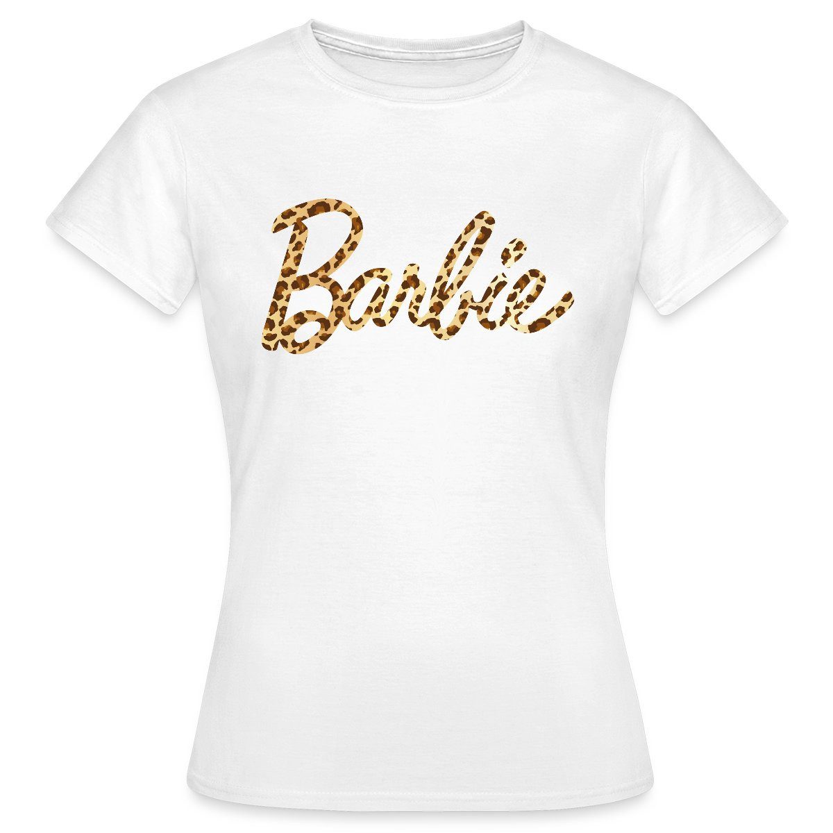 Spreadshirt T-Shirt Barbie Leo-Print Logo Frauen günstig online kaufen