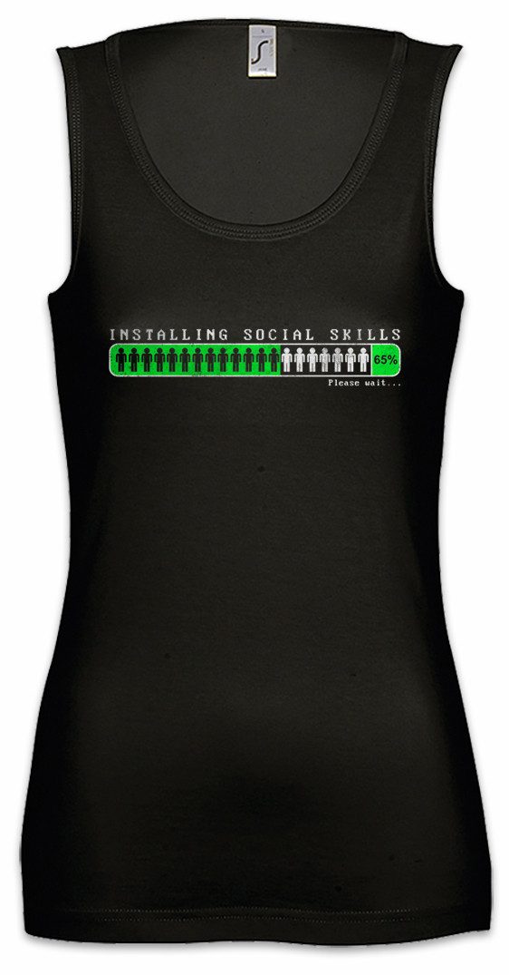 Tanktop Installing Social Skills Ärmelloses Damen T-Shirt Misathrop Geek Nerd