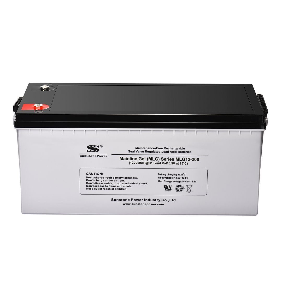Sunstone Power 12V 200AH VLRA Gel Batterie für Photovoltaikanlage USV, 0% MWST Bleiakkus 200000 mAh (12 V), wiederaufladbar, wartungsfrei, zyklenfest