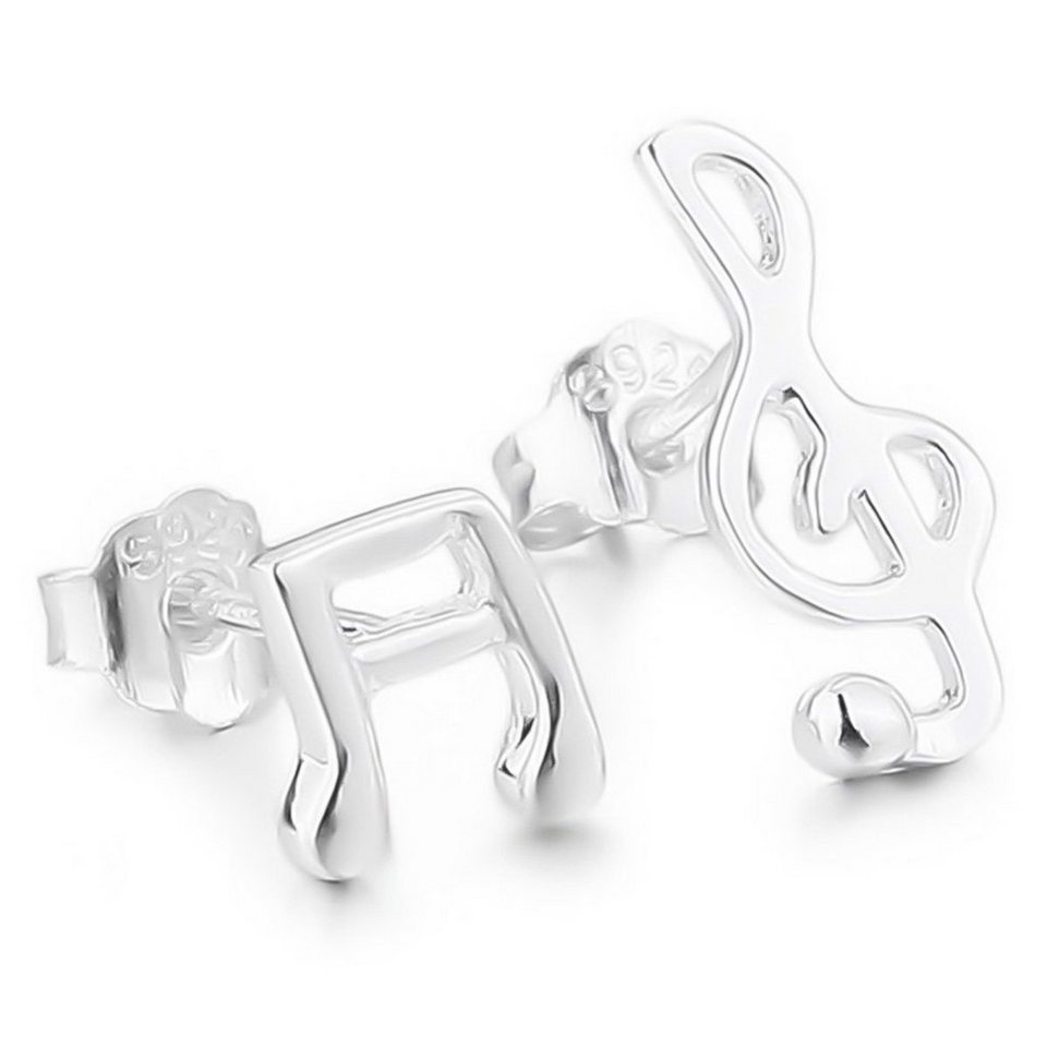 Schmuck-Elfe Paar Ohrstecker Note & Notenschlüssel, 925 Sterling Silber