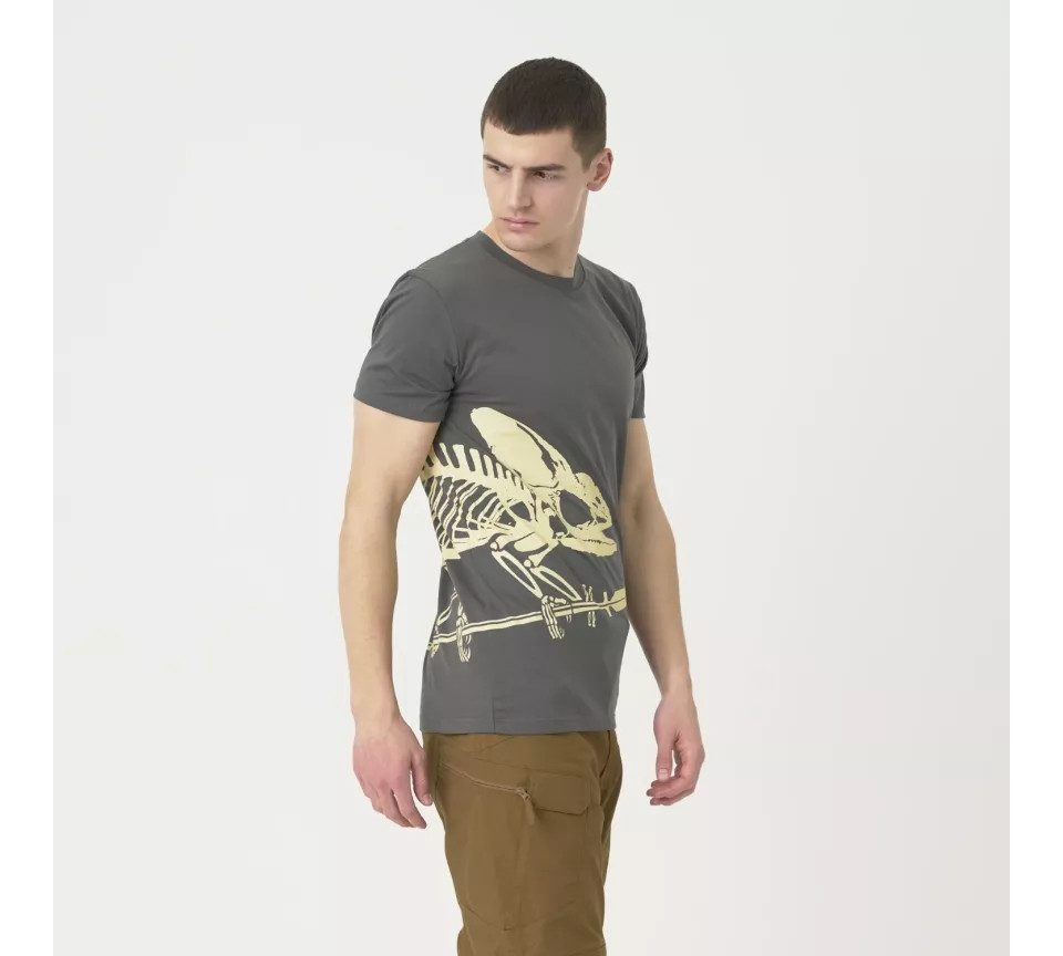 Helikon-Tex T-Shirt Helikon-Tex T-Shirt aus Baumwolle, Skeleton, grau (1-tlg) leicht, mit Motiv