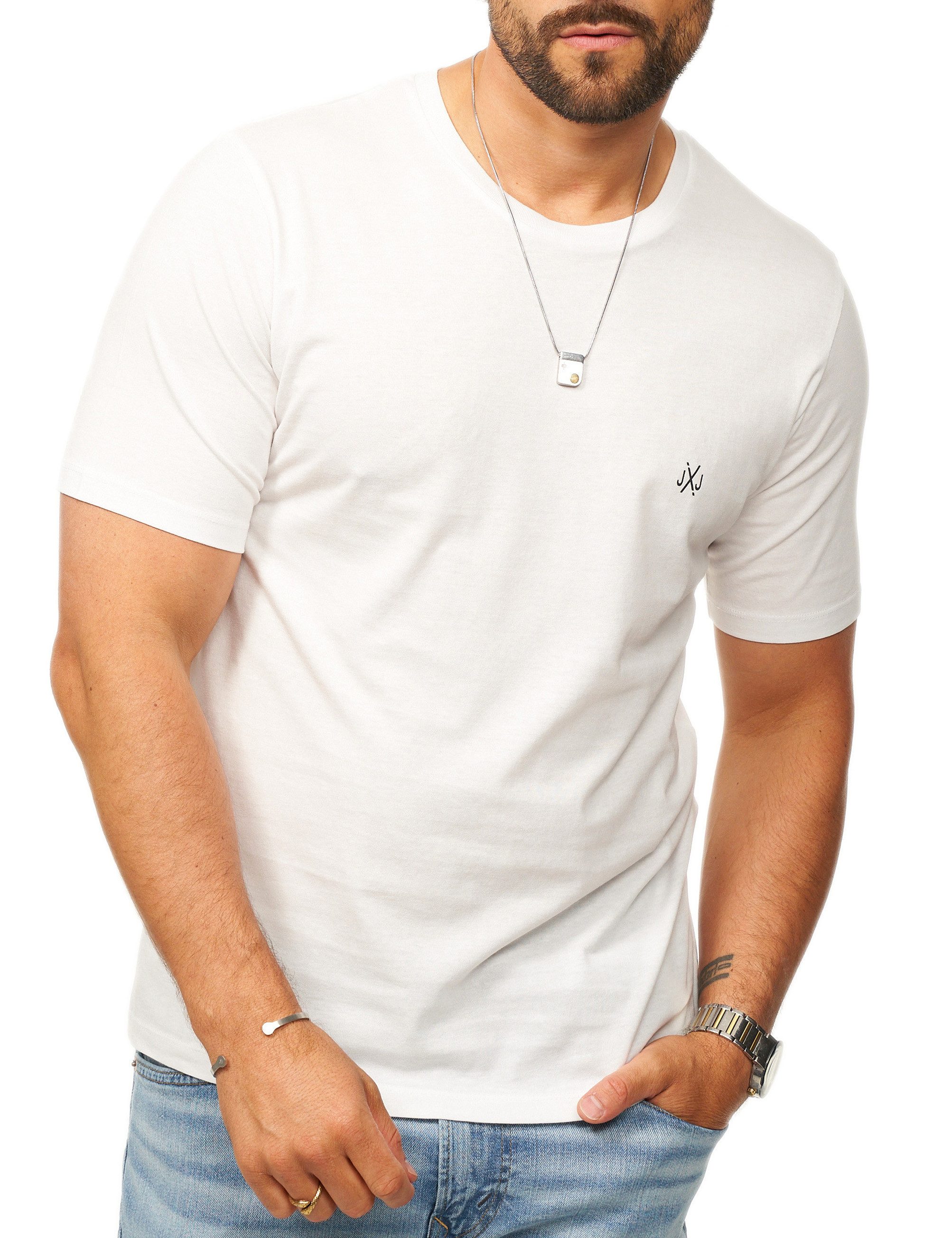 Jack & Jones T-Shirt INFINITY JXJ TEE CREW NECK MIT RUNDHALSAUSSCHNITT Kurzarm Shirt aus 100% Baumwolle mit Logo Details für Herren – Bild 2 von 5