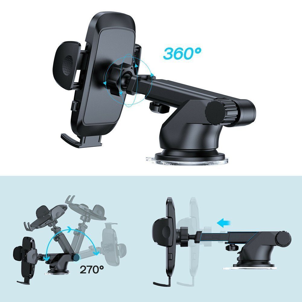 JOYROOM Smartphone-Halterung KFZ-Halter ausziehbarem Teleskoparm Armaturenbrett/Windschutzscheibe – Bild 5 von 5