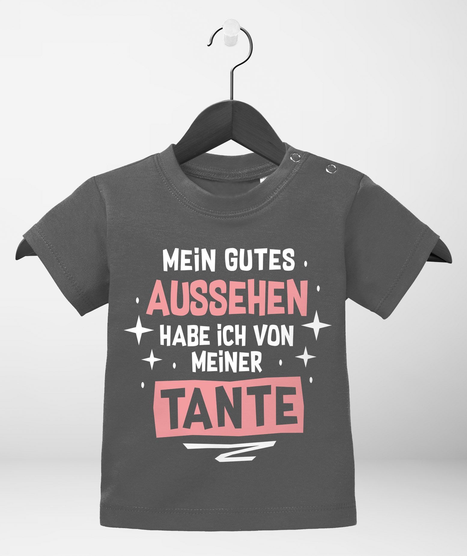 MoonWorks Print-Shirt Baby T-Shirt kurzarm Mein gutes Aussehen hab ich von meiner Tante /